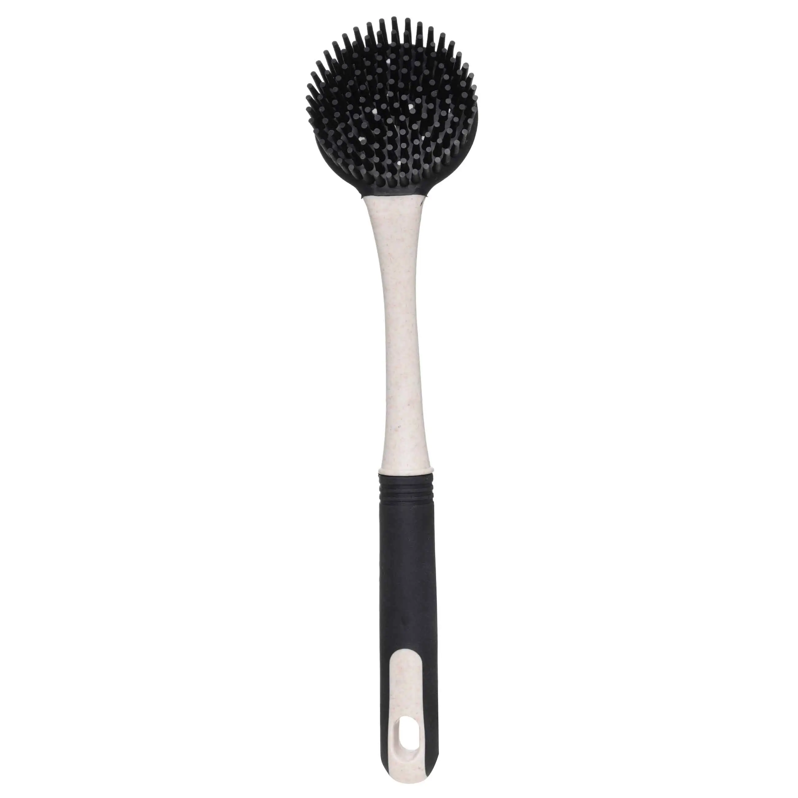 Cleaning brush, 27 cm, double-sided, rubber / plastic, black and beige, Black clean new, image-0