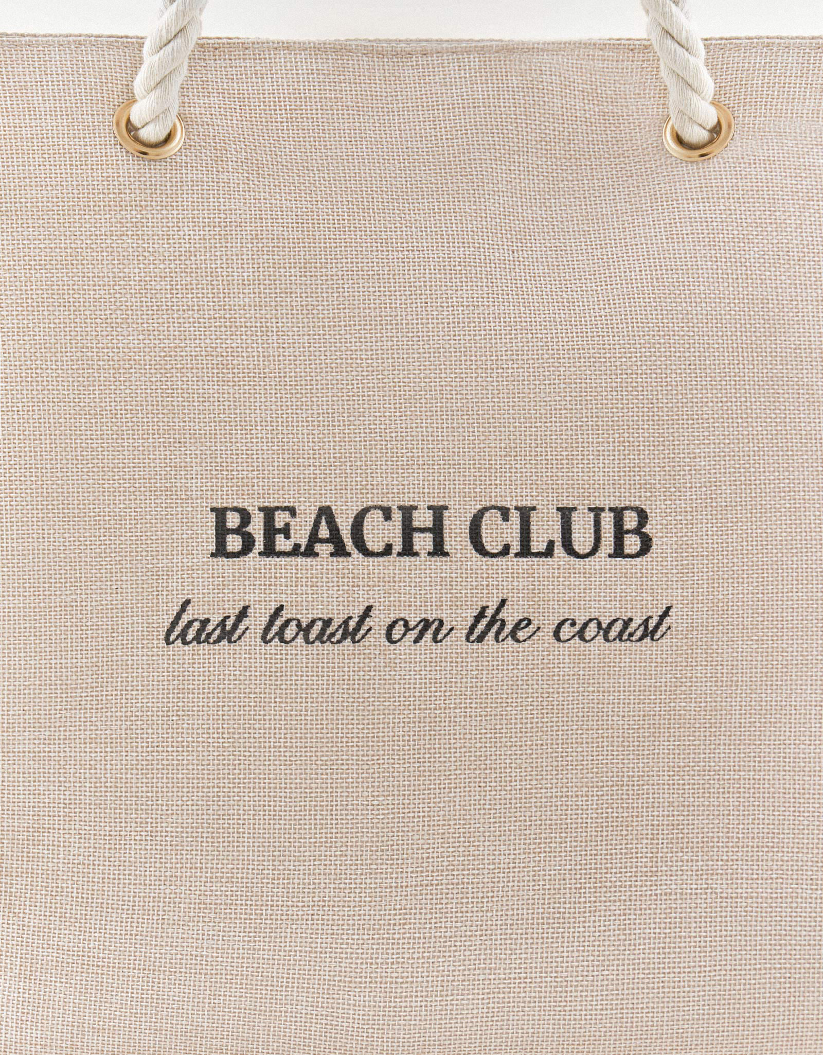 Women's bag, 44x35 cm, polyester, beige, Beach Club, Coast, image-1