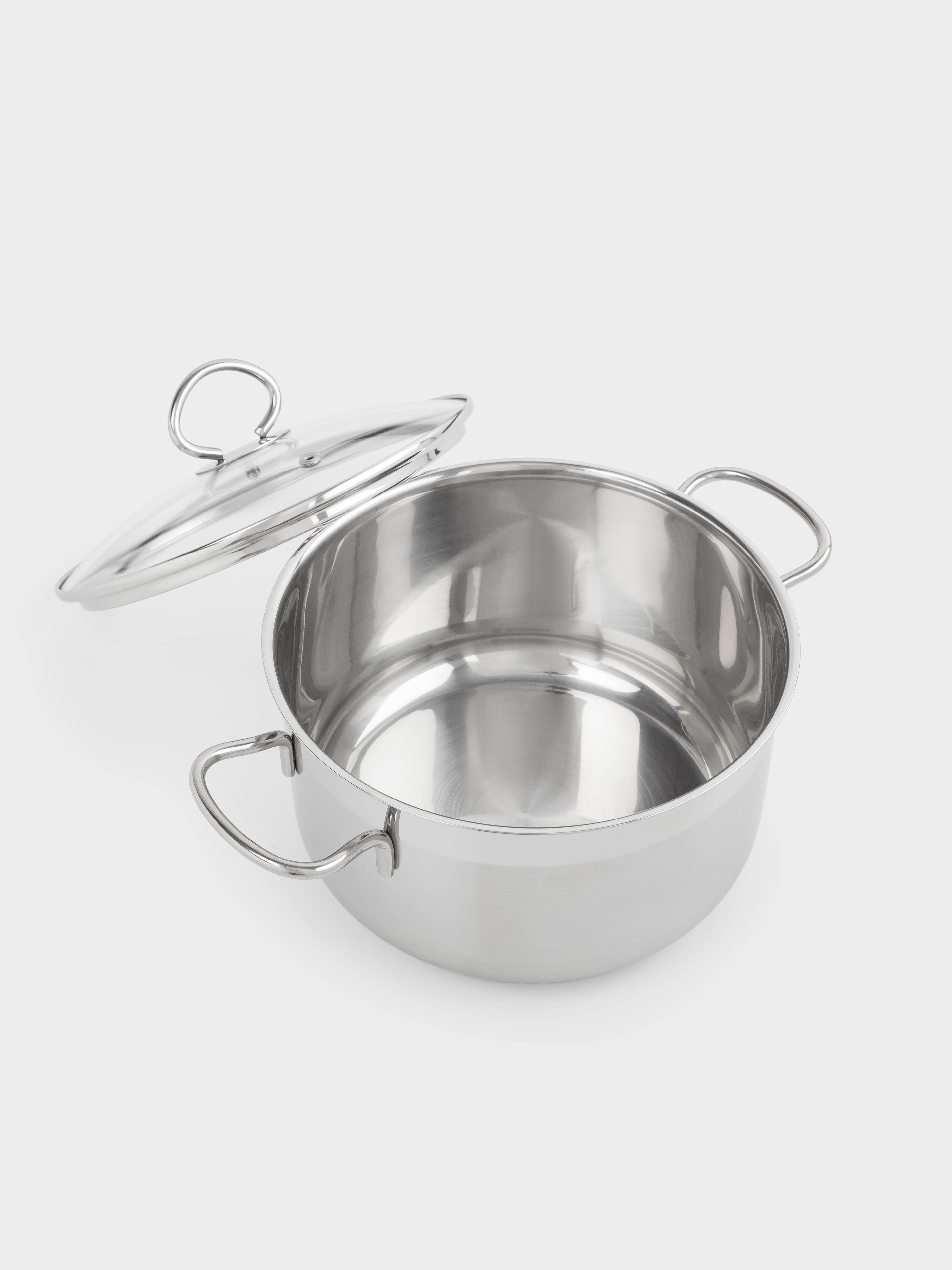Pan, 20 cm, 3.5 l, with lid, steel / glass, Egoist lite, image-2