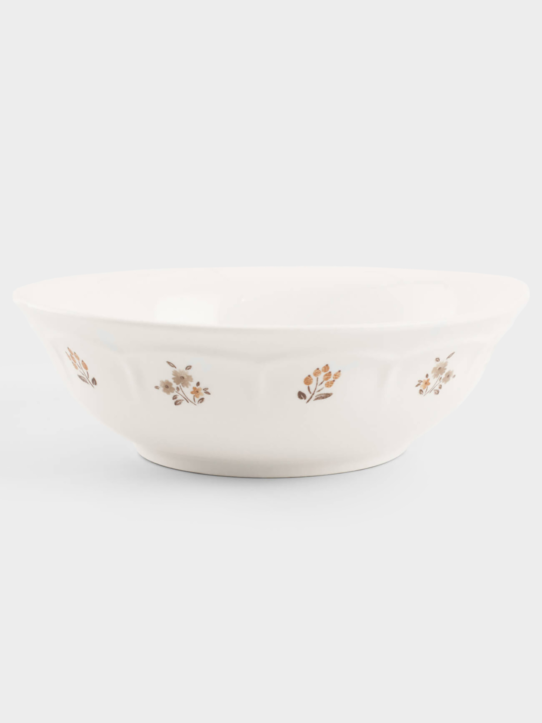 Salad bowl, 23x7 cm, 1.45 l, porcelain N, white, vintage flowers, La flore, image-1