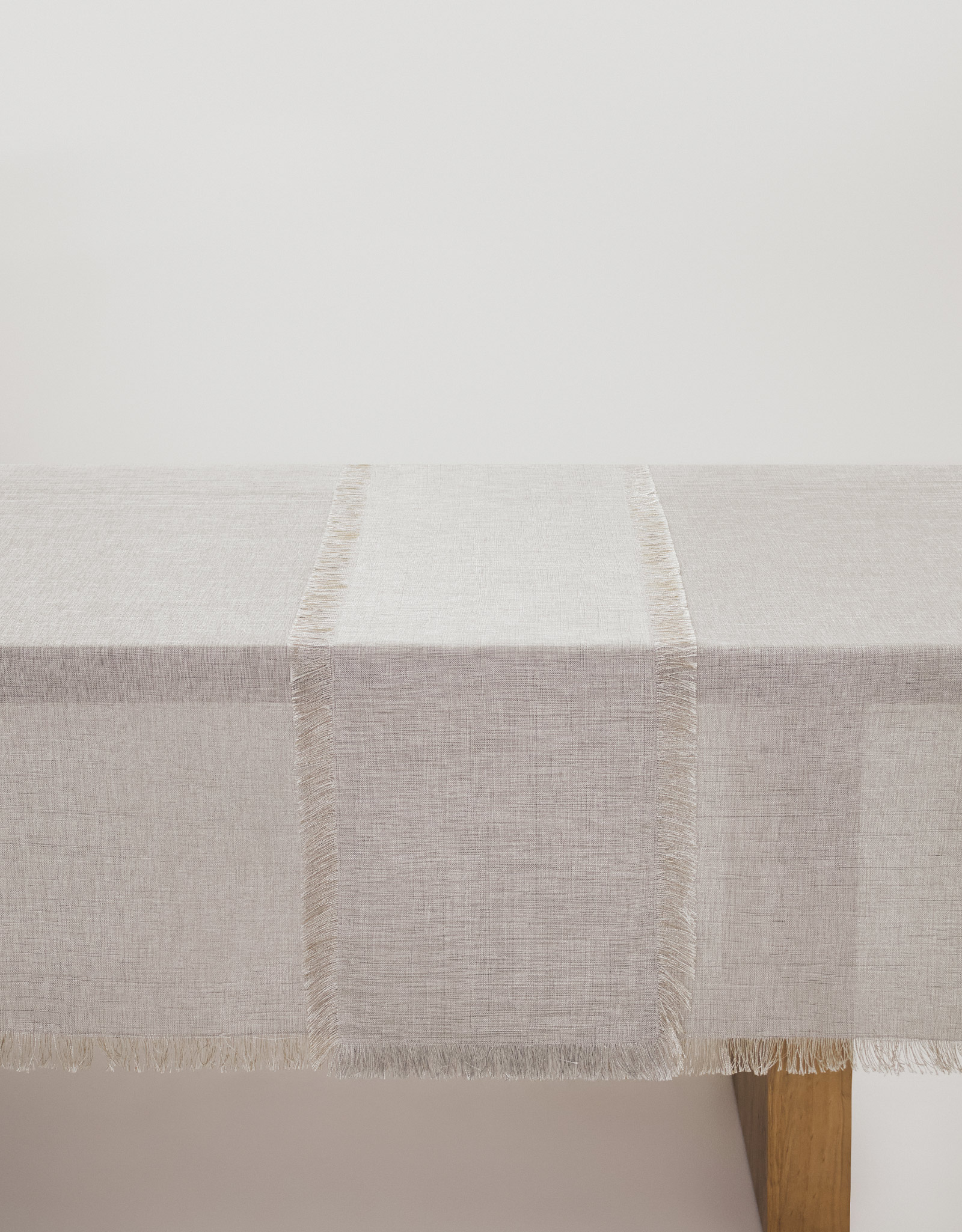 Table runner, 40x160 cm, fringed, polyester, grey melange, Beverin, image-8