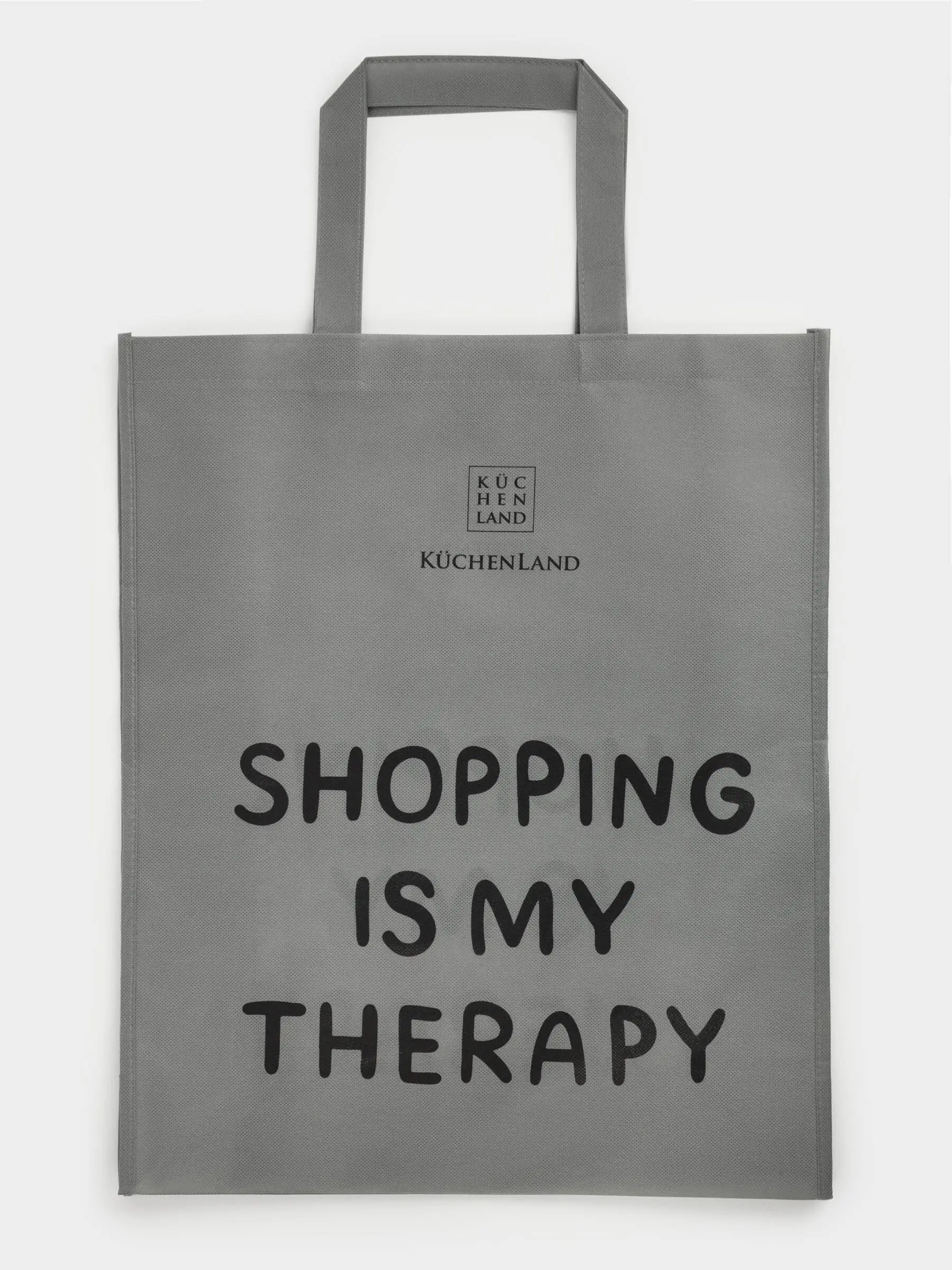 Shopping bag, 55x45 cm, polypropylene, grey, Design, Shopping font