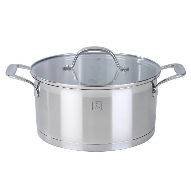 Pot, 20 cm, 3.5 l, with lid, Silver Stone