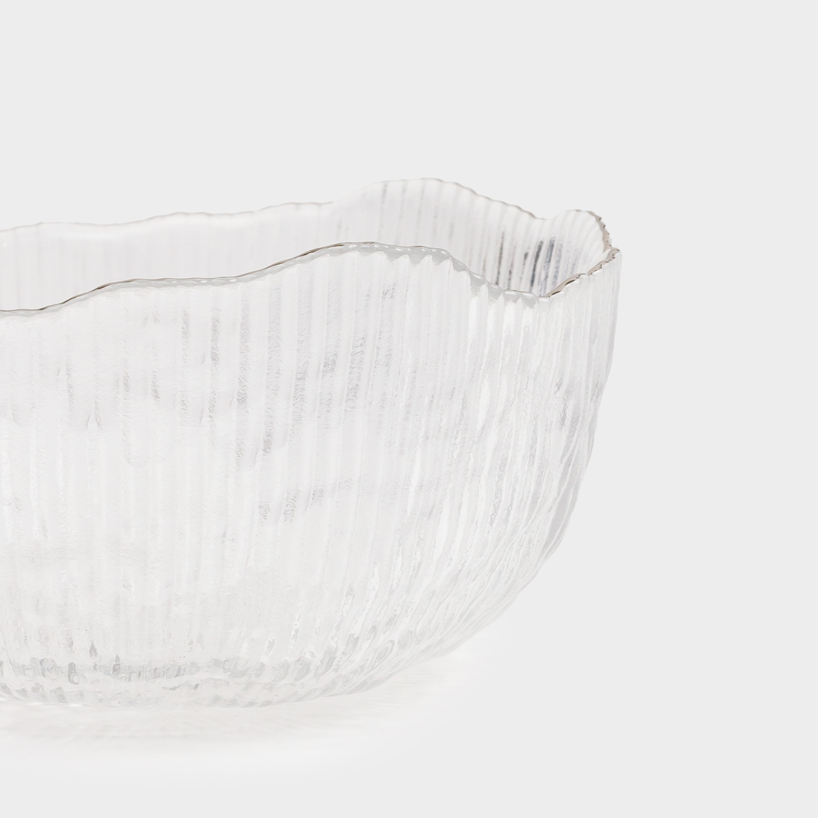 Salad bowl, 17x8 cm, 900 ml, glass R, with silver edging, Argos silver, image-3
