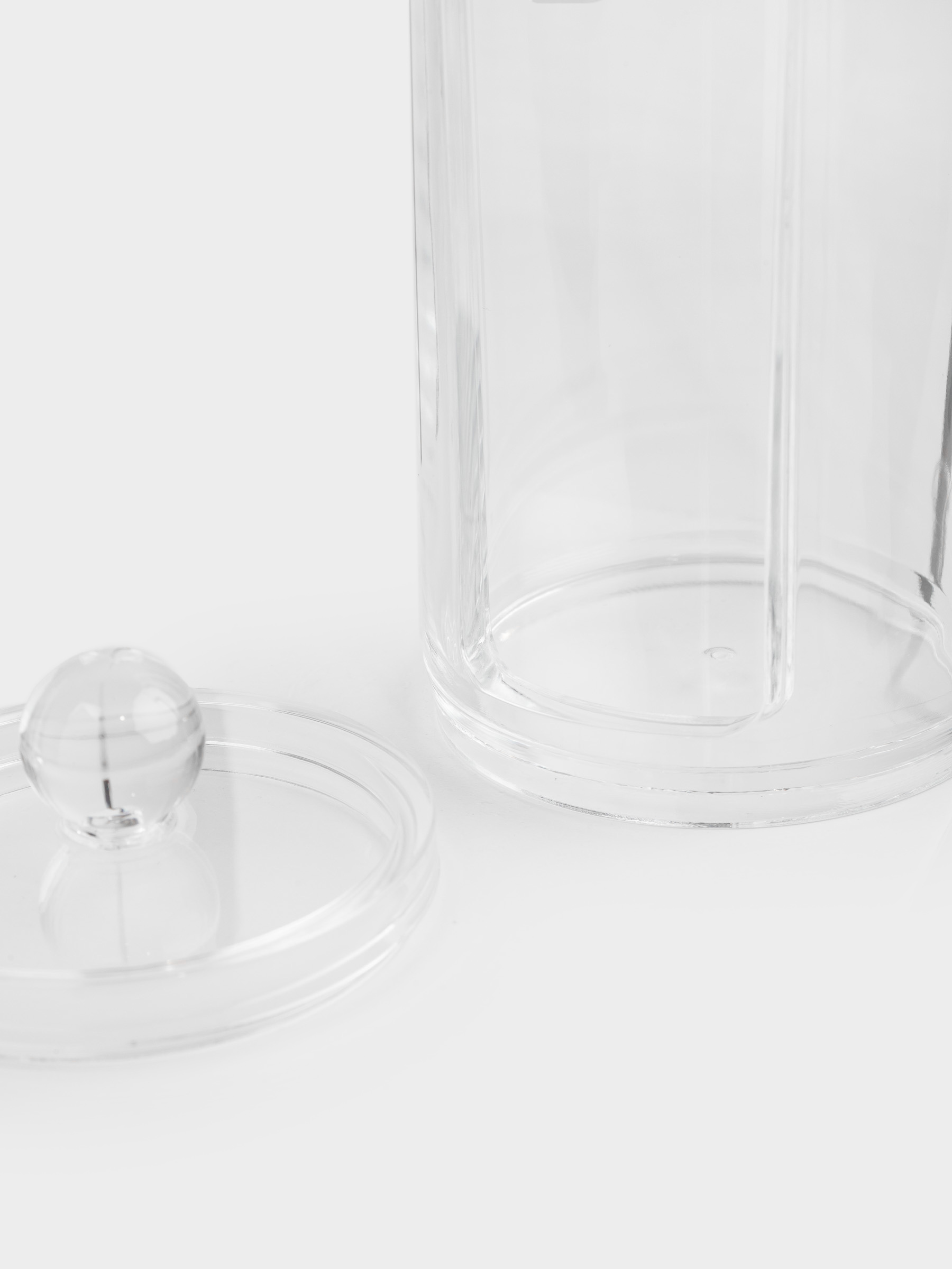 Cotton pad container, 7x20 cm, with lid, plastic, Basic font, image-3