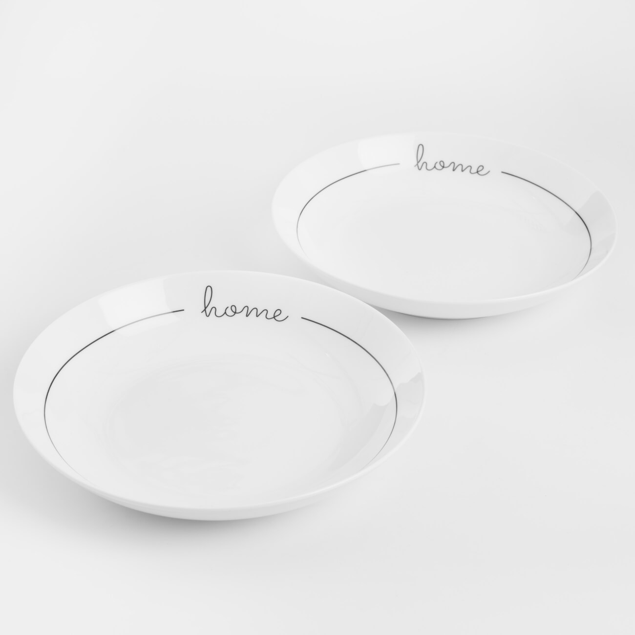 Soup plate, 20x3 cm, 2 pcs, porcelain N, white, Home, Scroll white
