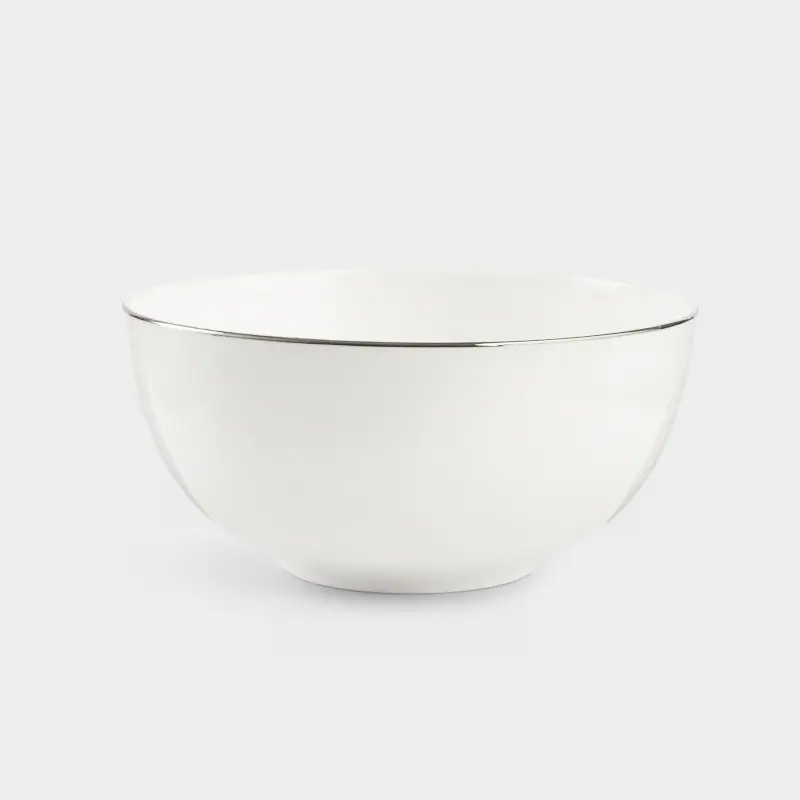 Salad bowl, 15x7 cm, 700 ml, porcelain F, white, Ideal silver ,image-0