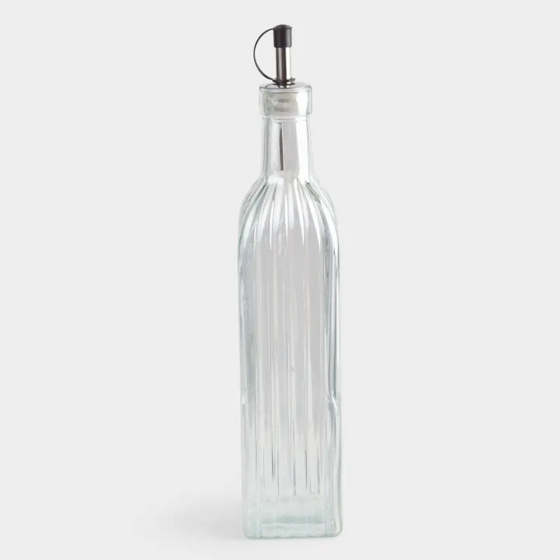 Oil or vinegar bottle, 500 ml, with dispenser, glass / steel, mother of pearl, Ribby polar ,image-0