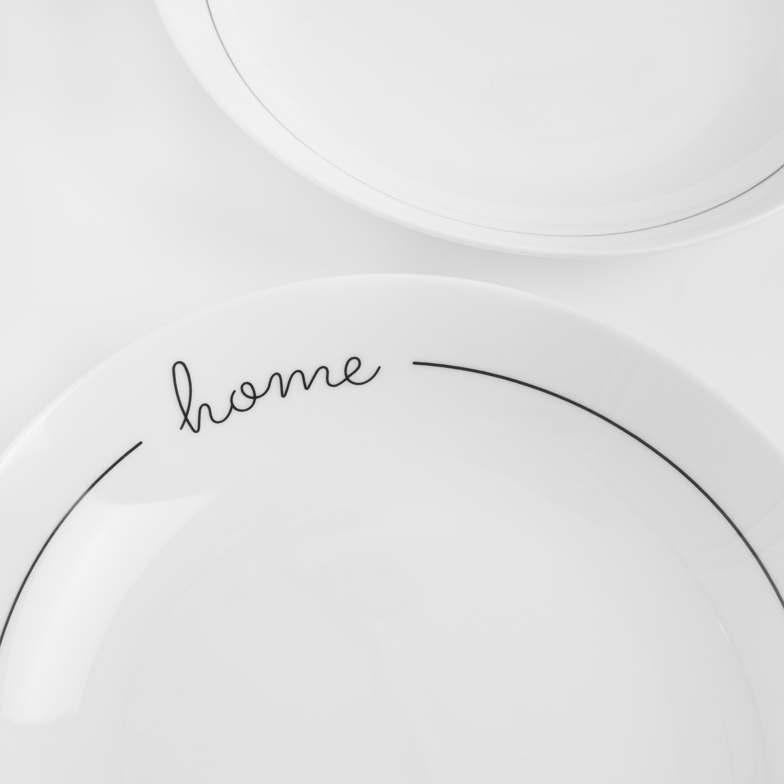 Soup plate, 20x3 cm, 2 pcs, porcelain N, white, Home, Scroll white