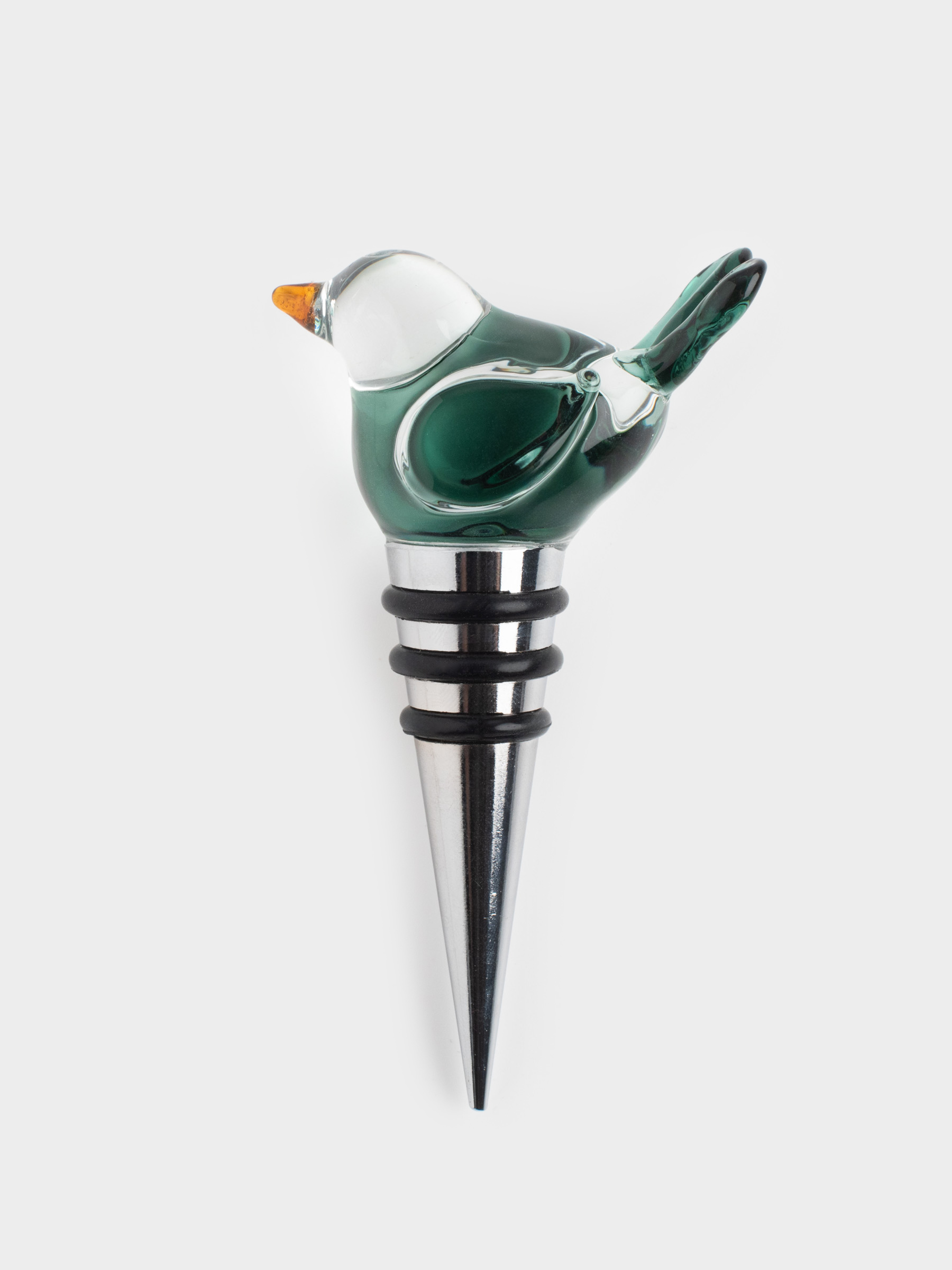 Bottle stopper, 10 cm, metal / Glass, Blue Bird, Birds, image-0