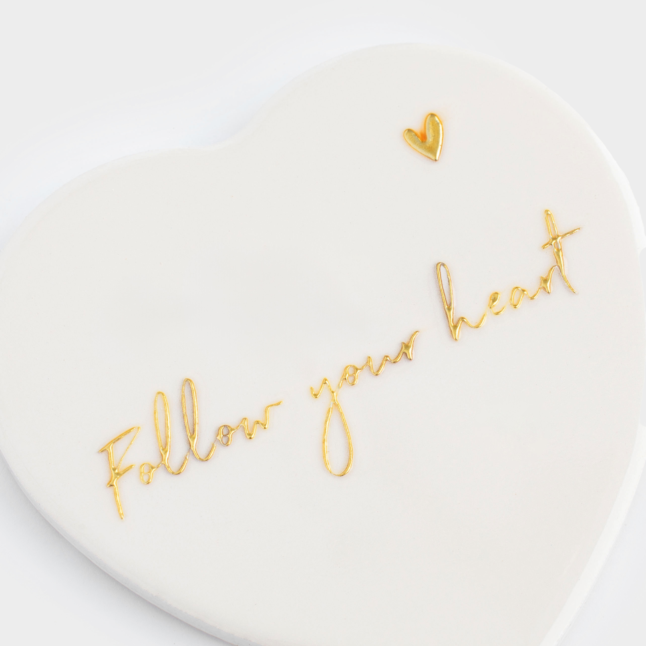 Coaster, 11x11 cm, ceramic / cork, beige, Heart, Scroll