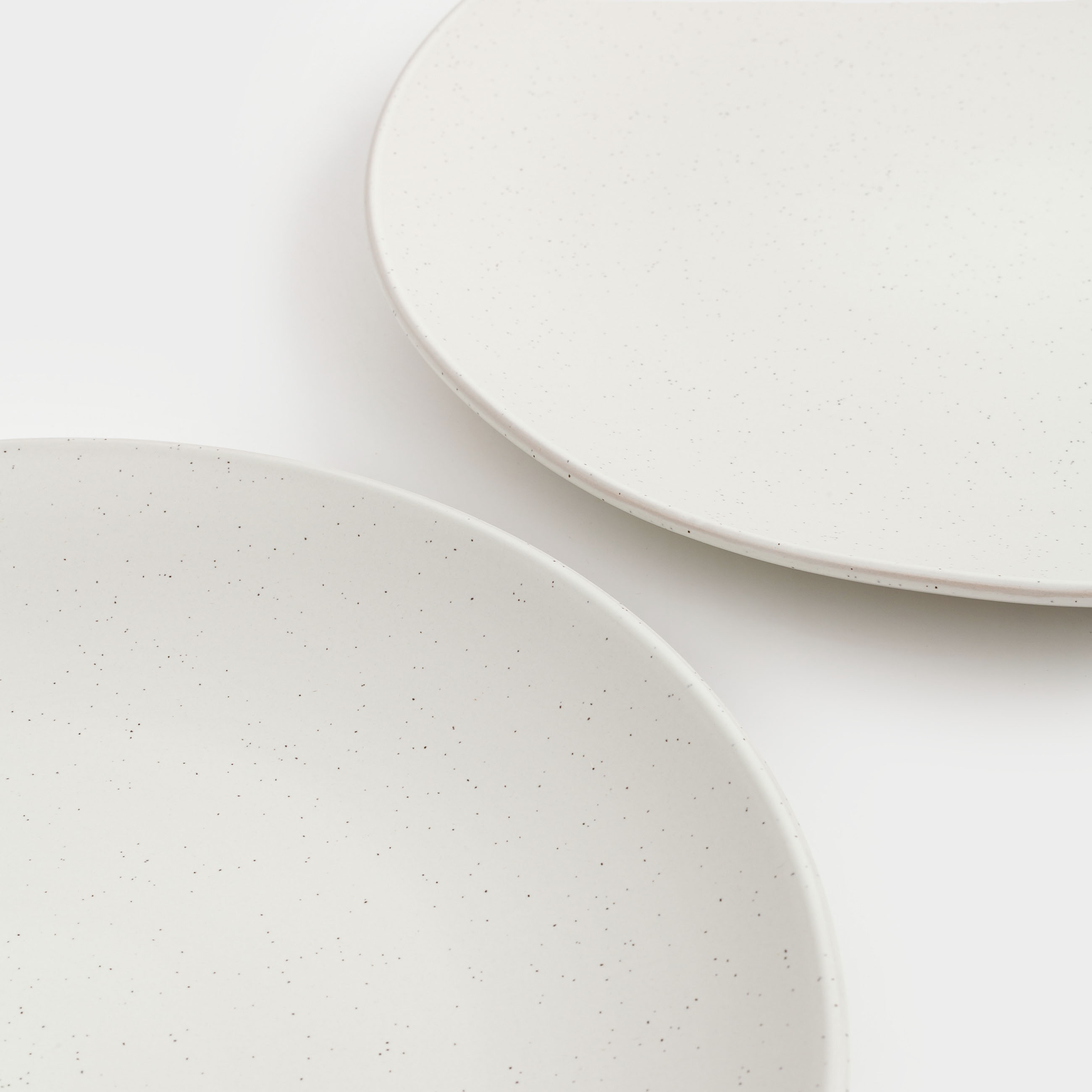 Dinner plate, 27 cm, 2 pcs, ceramic, milk, speckled, Particle