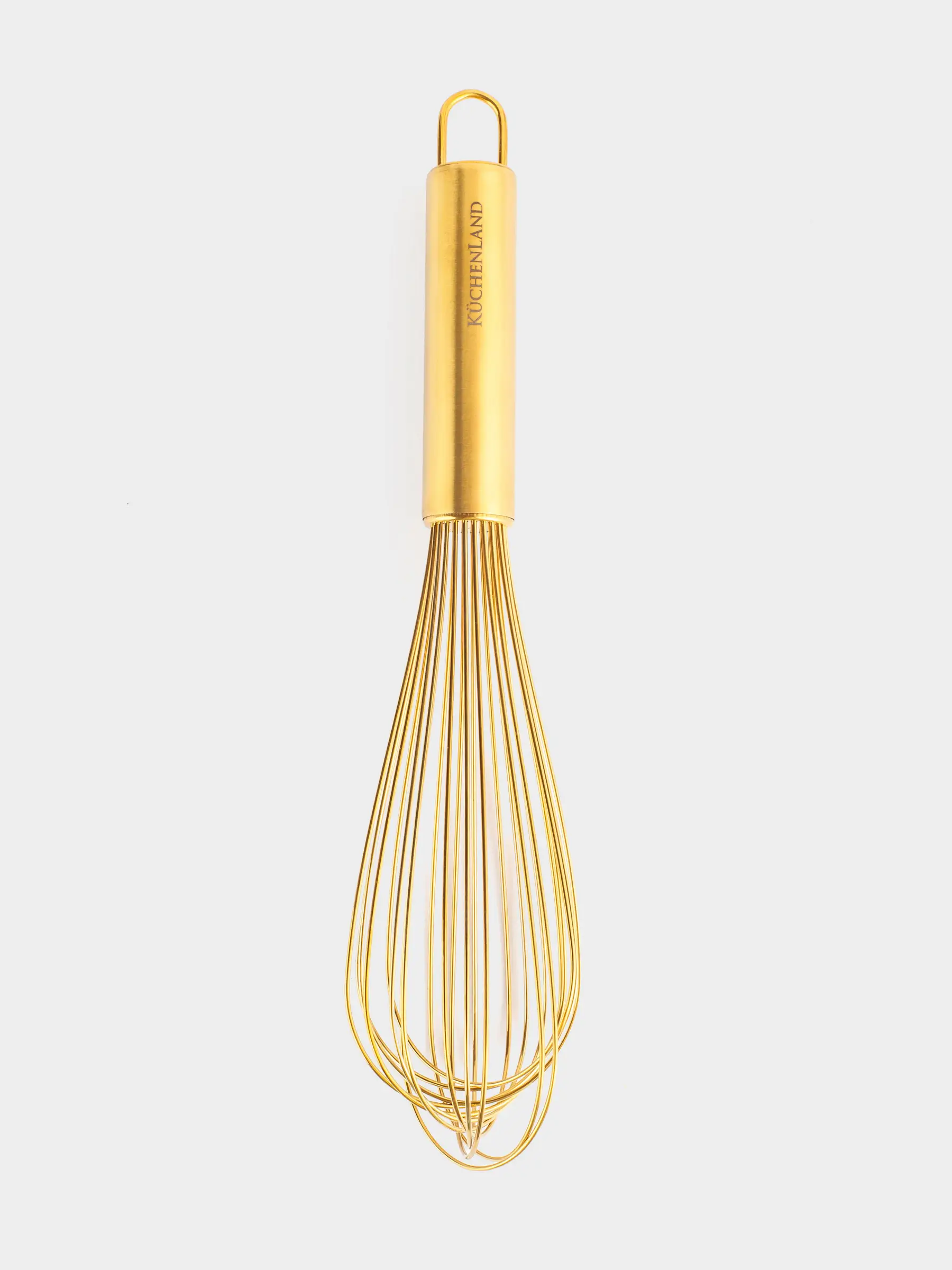 Whisk, 30 cm, steel, golden, Device gold