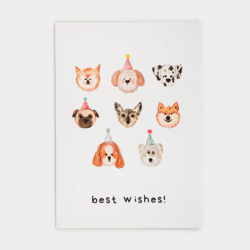 Gift envelope, 12x17 cm, paper, grey, Dogs, Birthday ,image-0