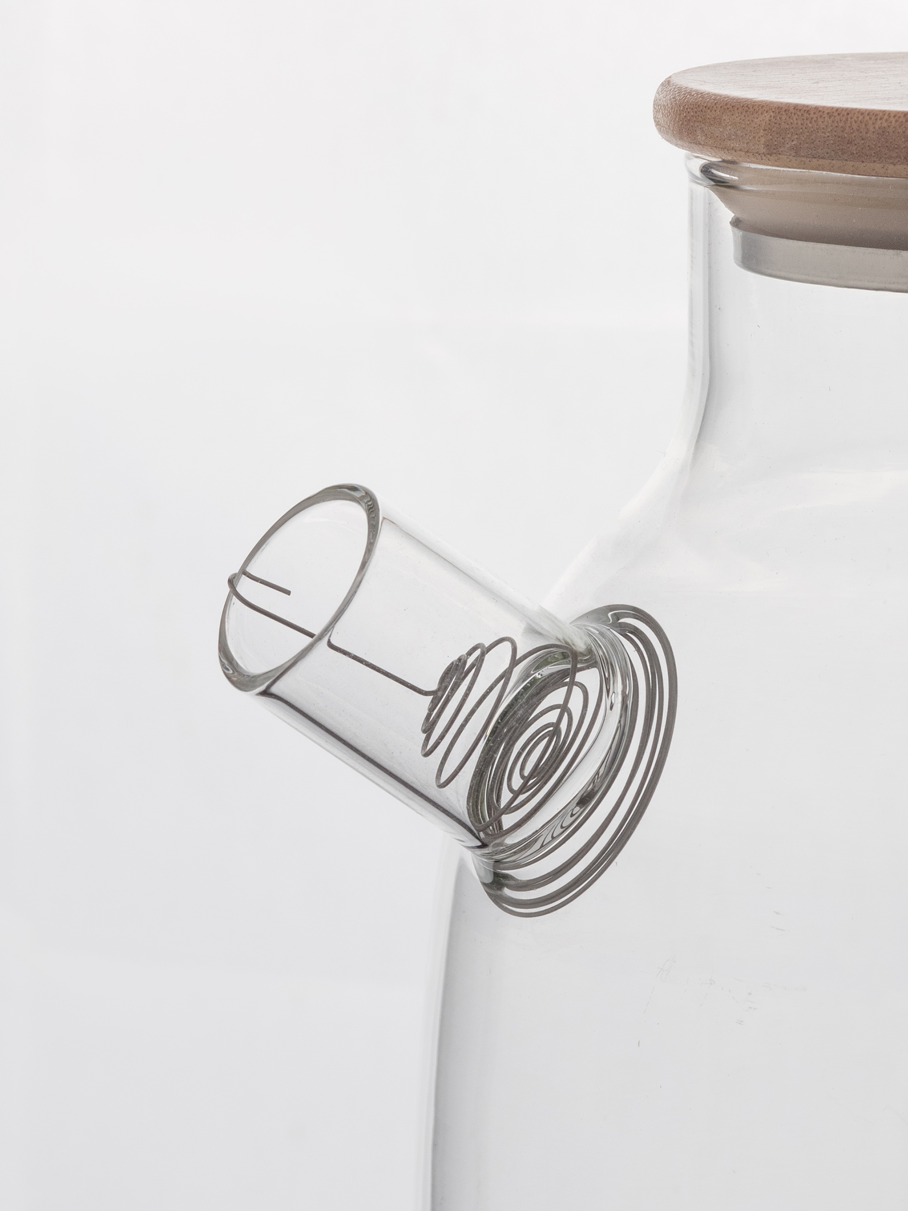 Teapot, 1.2 l, with filter, glass B / wood, Poise, image-3