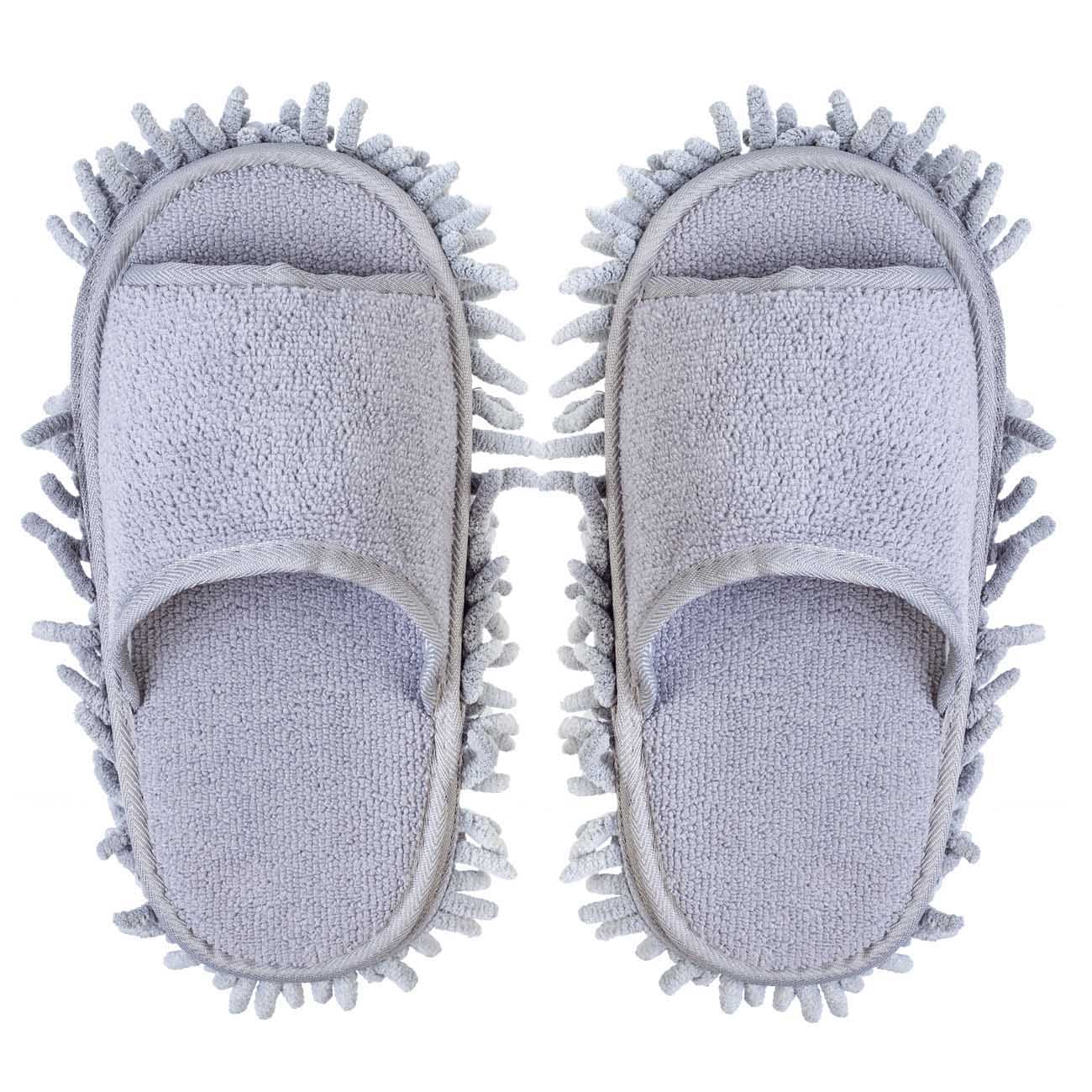 Polisher slippers, 25.5 cm, with removable sole, microfiber, grey, Clean, image-0