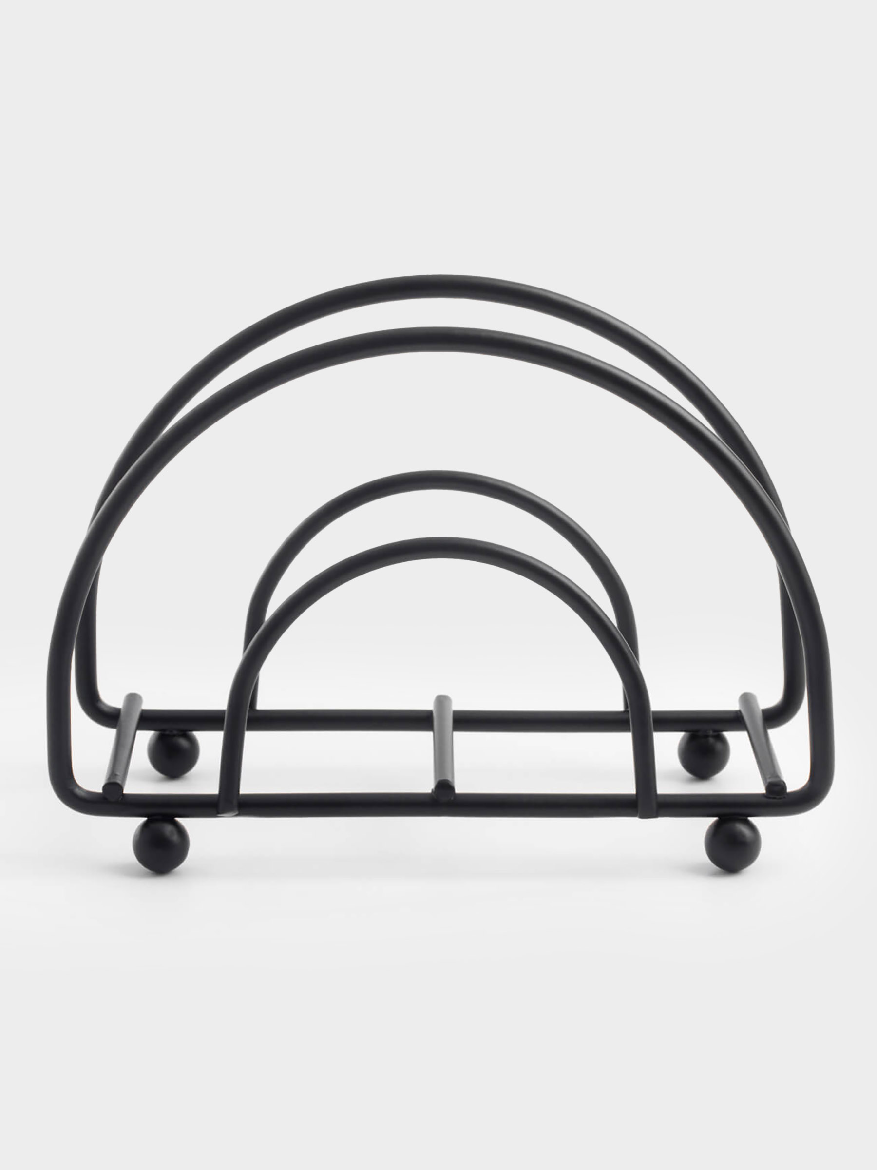 Napkin holder, 10 cm, metal, black, Twist black, image-1