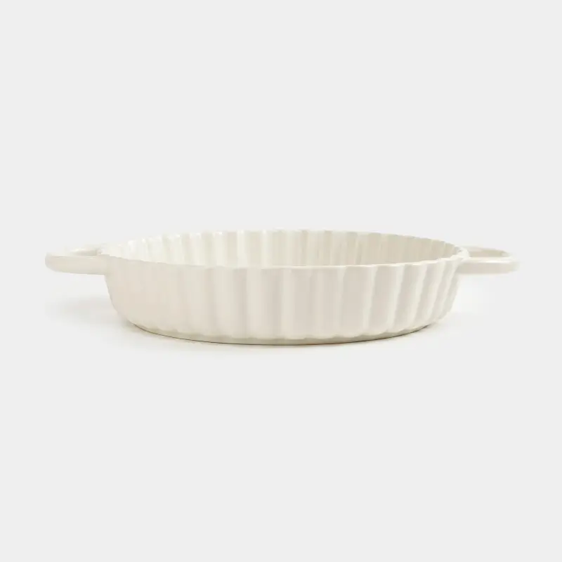 Baking dish, 25 cm, ceramic, round, milky, Cakes ivory