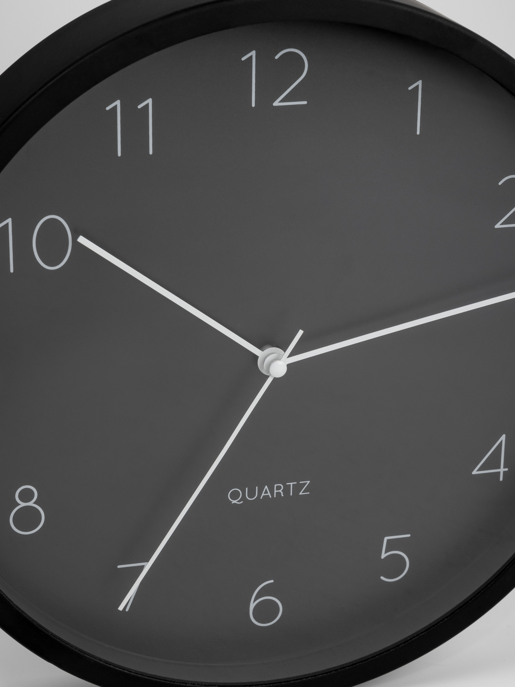 Wall clock, 25 cm, metal/glass, round, black, Dial, image-2