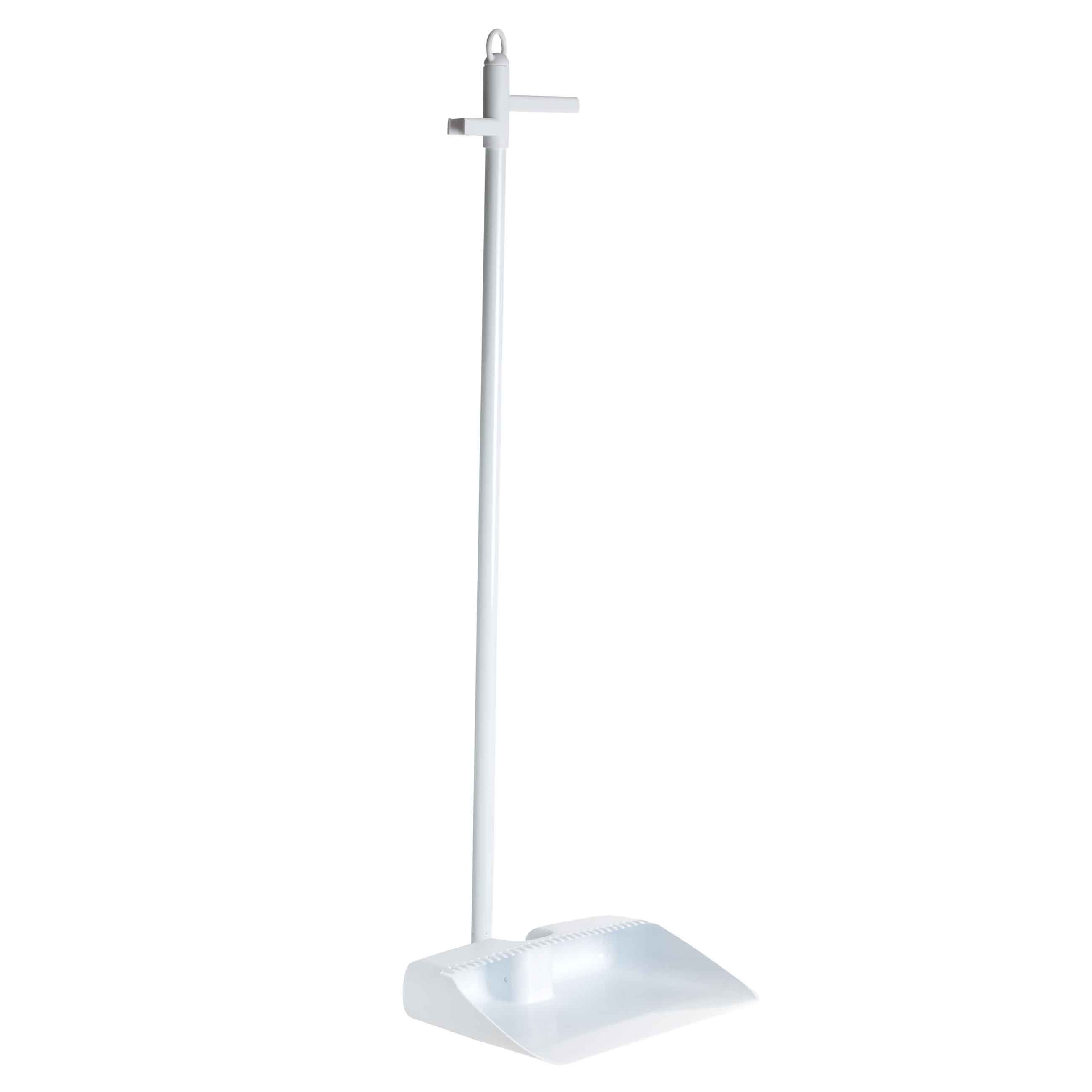 Garbage brush-scraper, with foldable dustpan, 93 cm, plastic / rubber / metal, White, Mop