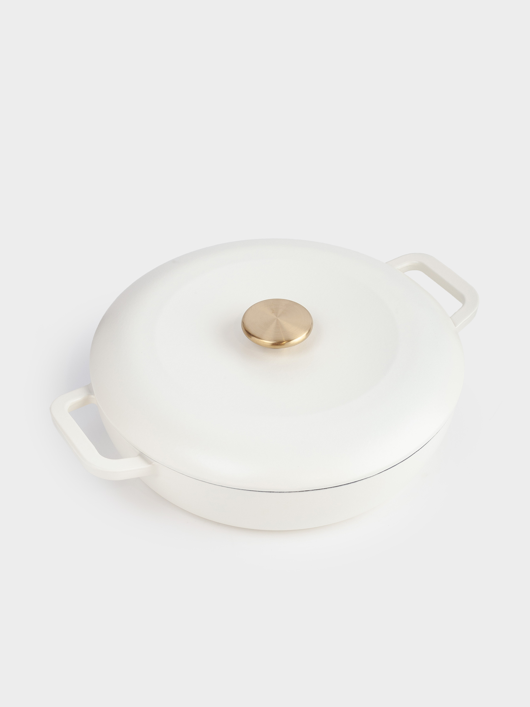 Saucepan, 30 cm, 3.5 l, with lid, cast iron, milky, Light kitchen, image-1