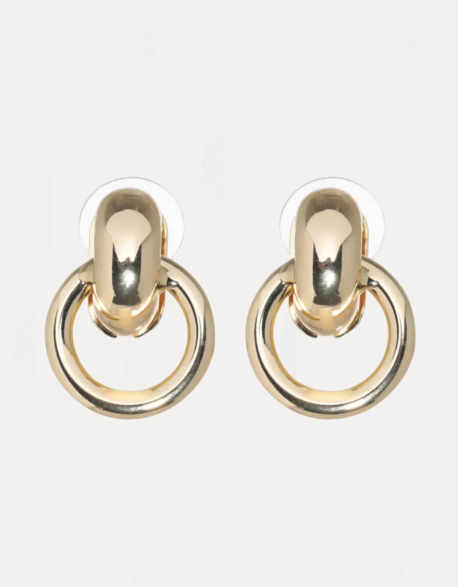 Stud earrings, 2 cm, 2 pcs, metal, gold, Jewelry