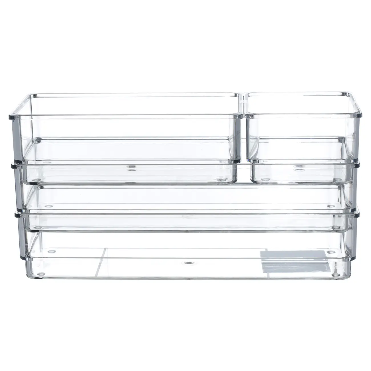 Set of organizer boxes, 4 pcs, plastic, Basic, image-0