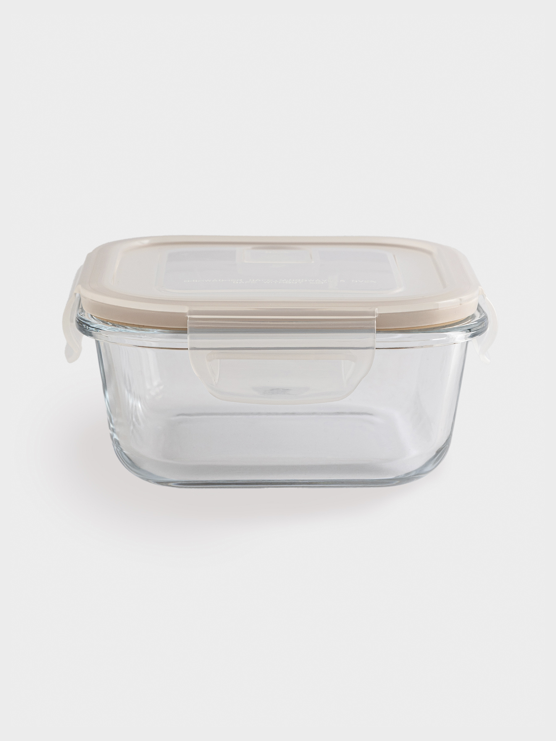 Container, 520 ml, with clips, with valve, glass T / plastic, square, Soft kitchen, image-1
