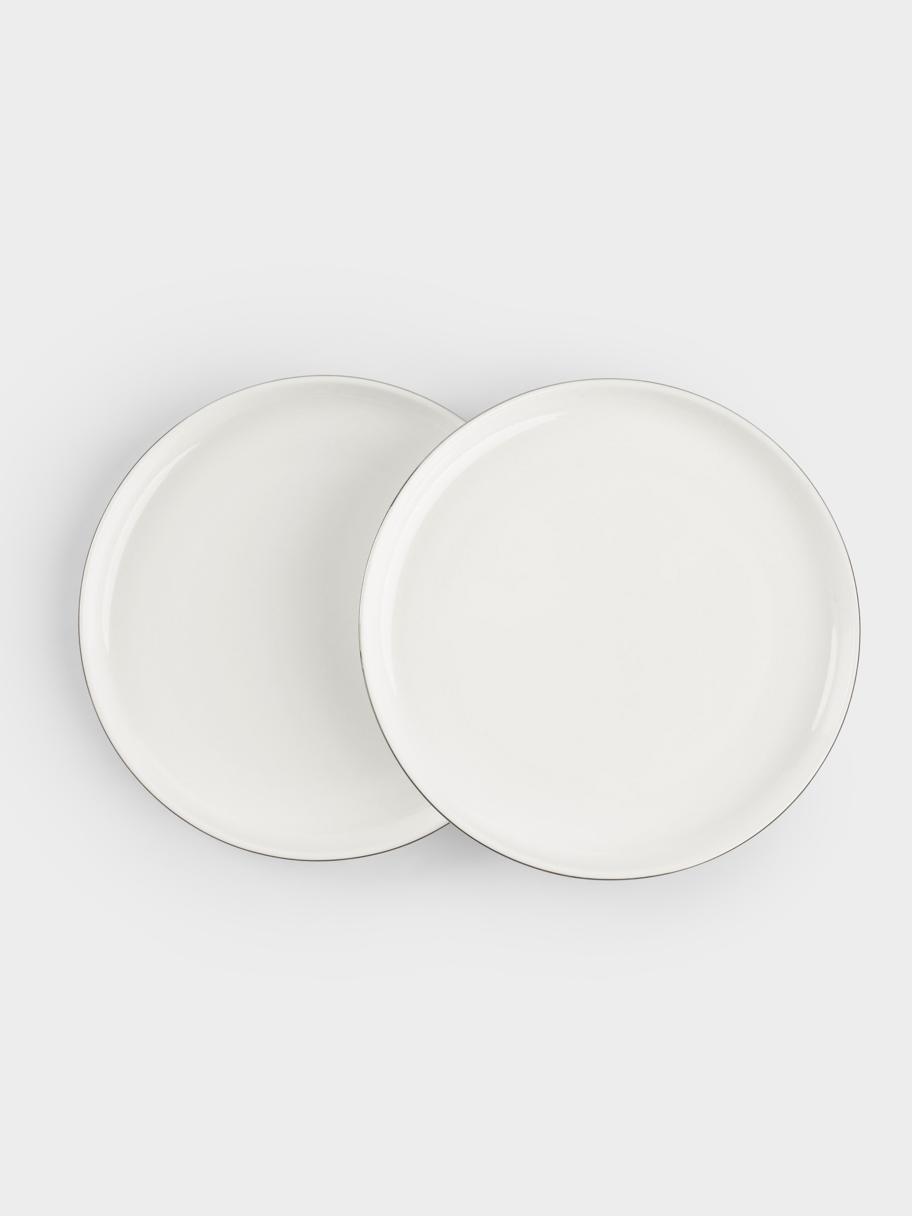 Dessert plate, 20 cm, 2 pcs, porcelain F, white, Ideal silver, image-0