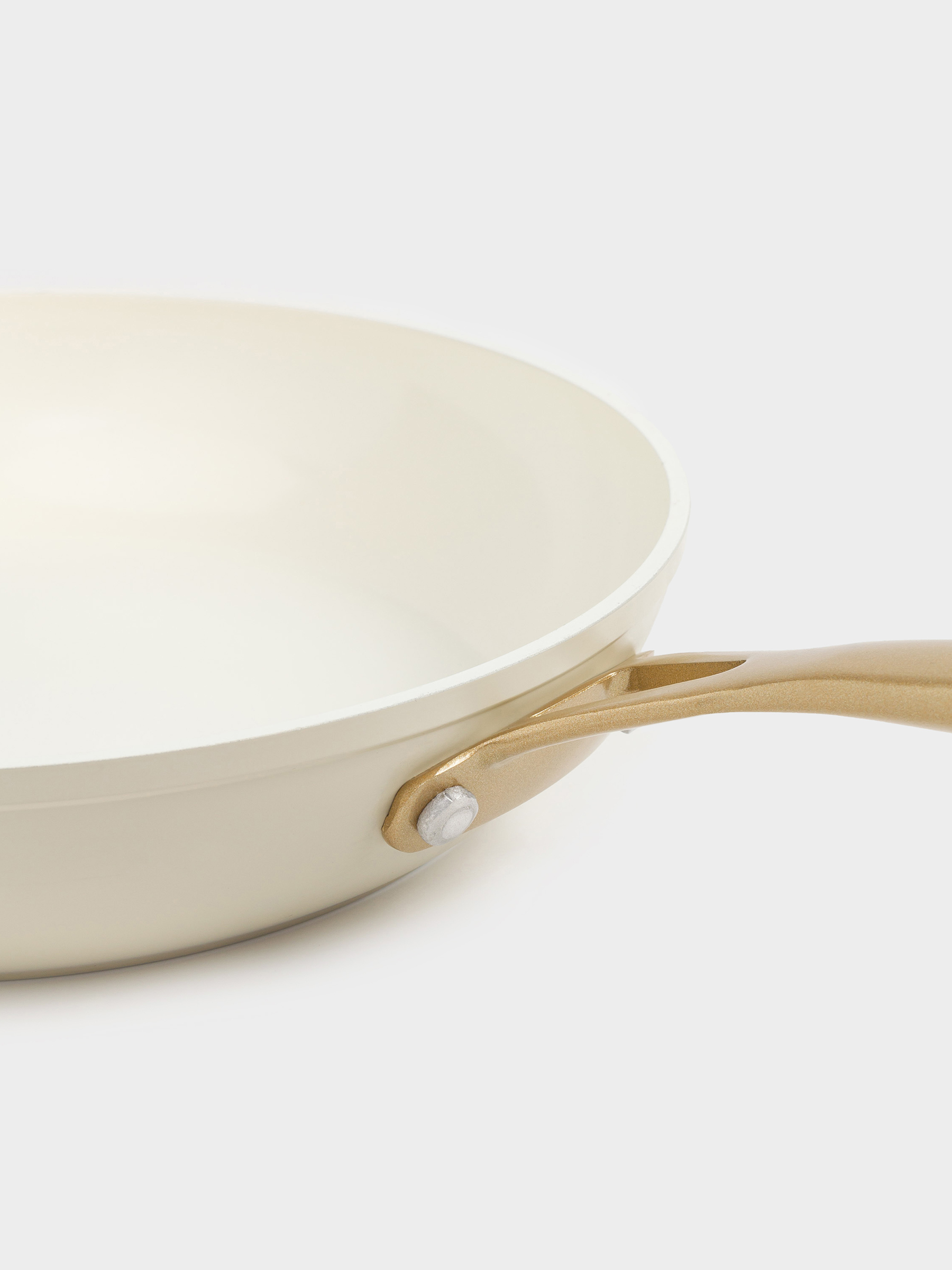 Frying pan, 24 cm, coated, aluminum, milky, Piatto gold, image-3