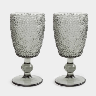 Drinking glass, 300 ml, 2 pcs, glass R, grey, Grafena ,image-0