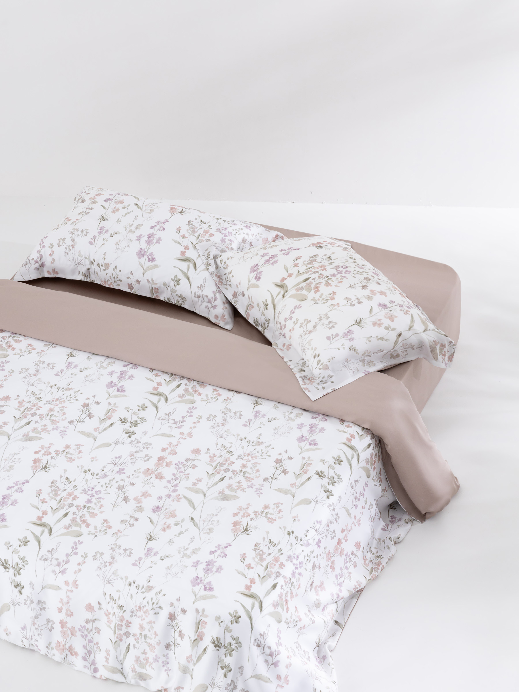 Bed linen set, euro, tencel 300 TC, milky beige, Branches, Tencel, image-2