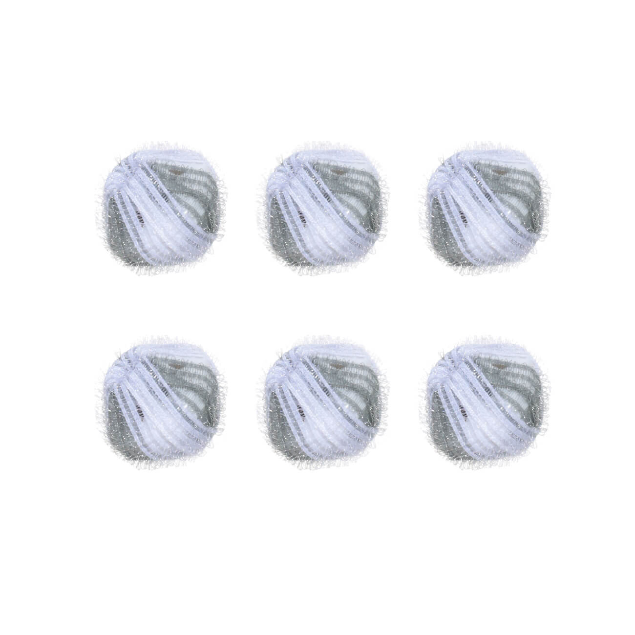 Washing ball, 3 cm, 6 pcs, with the effect of collecting wool, nylon, gray, Washing ball
