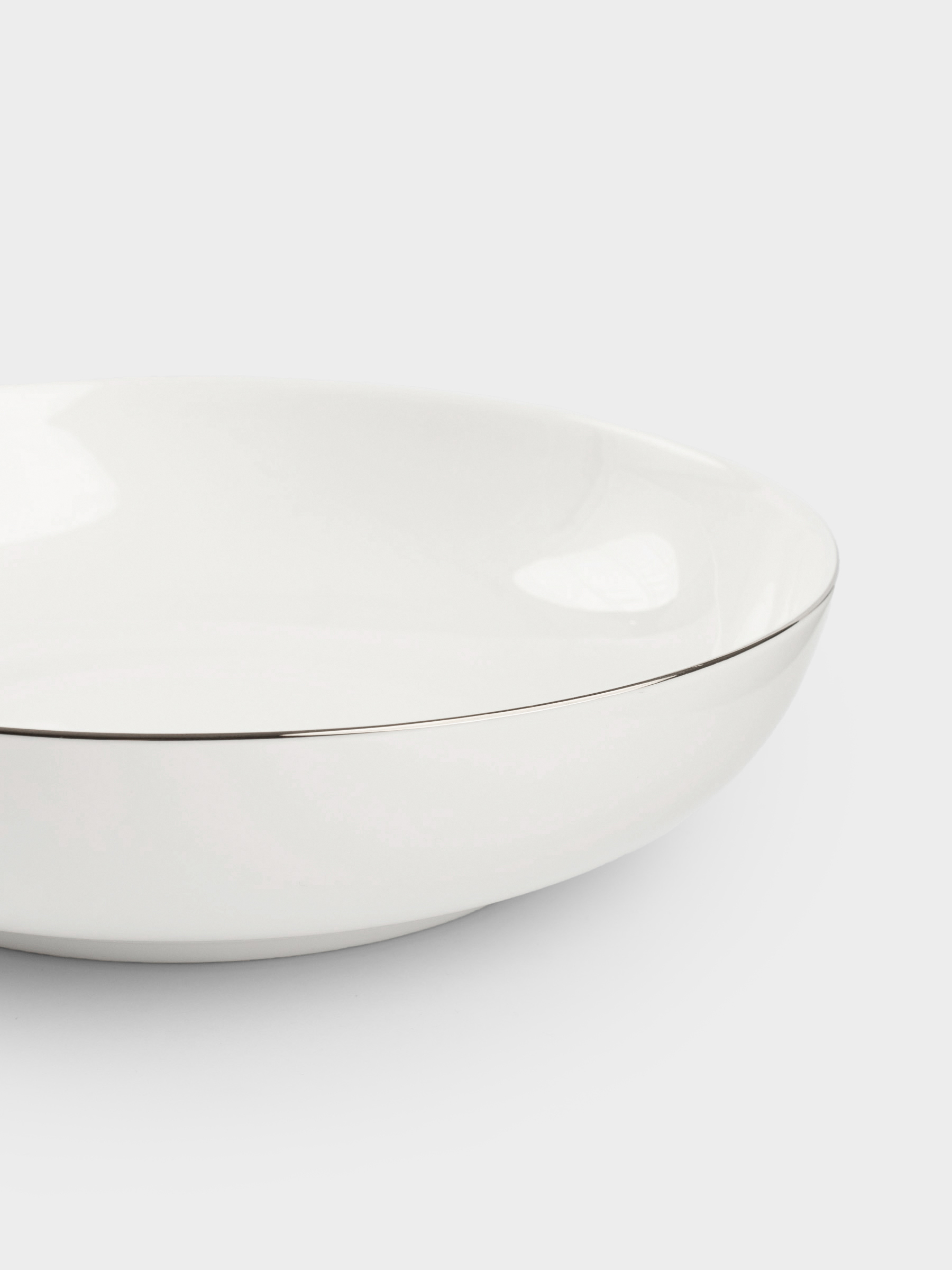 Soup plate, 20x4 cm, 2 pieces, porcelain F, white, Ideal silver, image-1