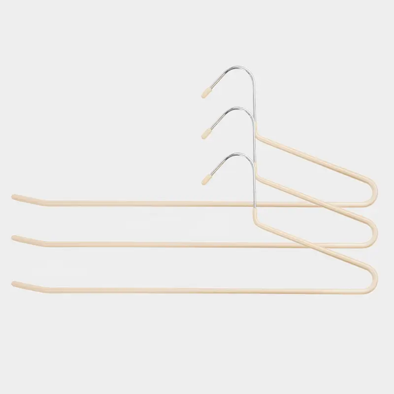 Hanger for trousers/skirts, 36 cm, 3 pcs, metal coated, beige, Colorful house ,image-0
