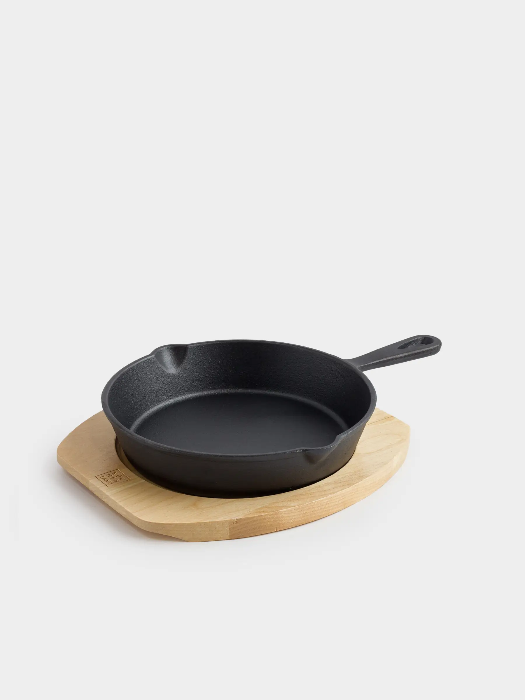 Frying Pan with base, 20 cm, cast iron/wood, round, black, Authentic