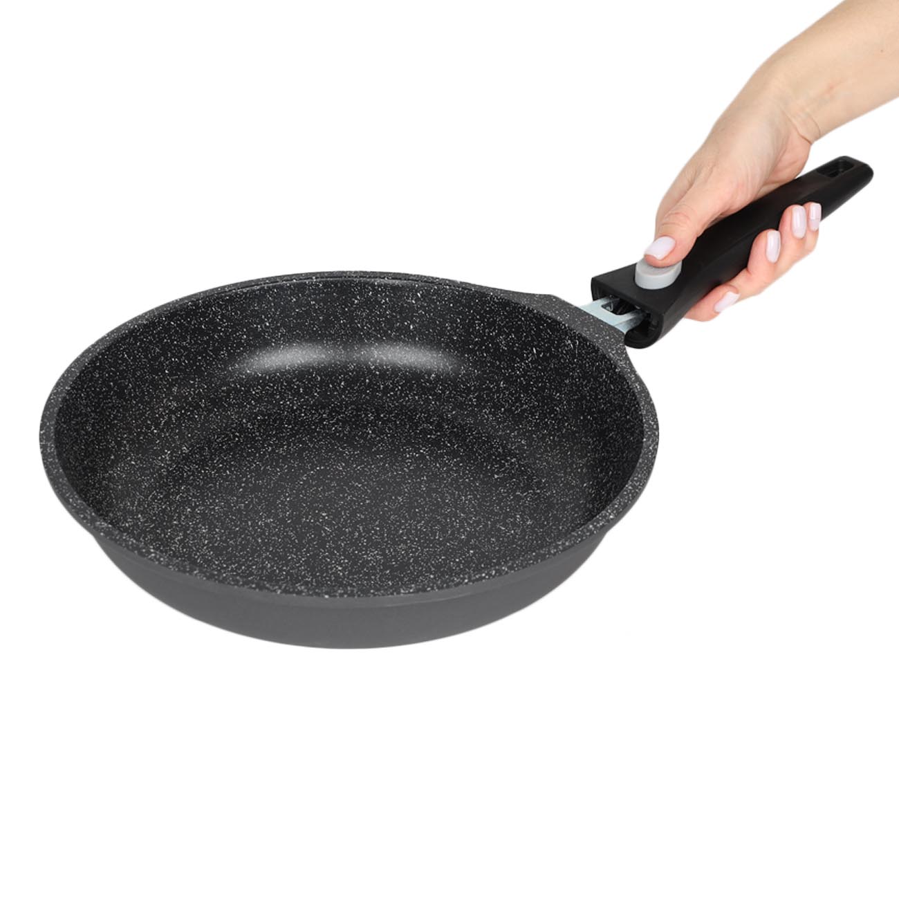 Frying pan, 24 cm, removable handle, coated, aluminum, Solution 2