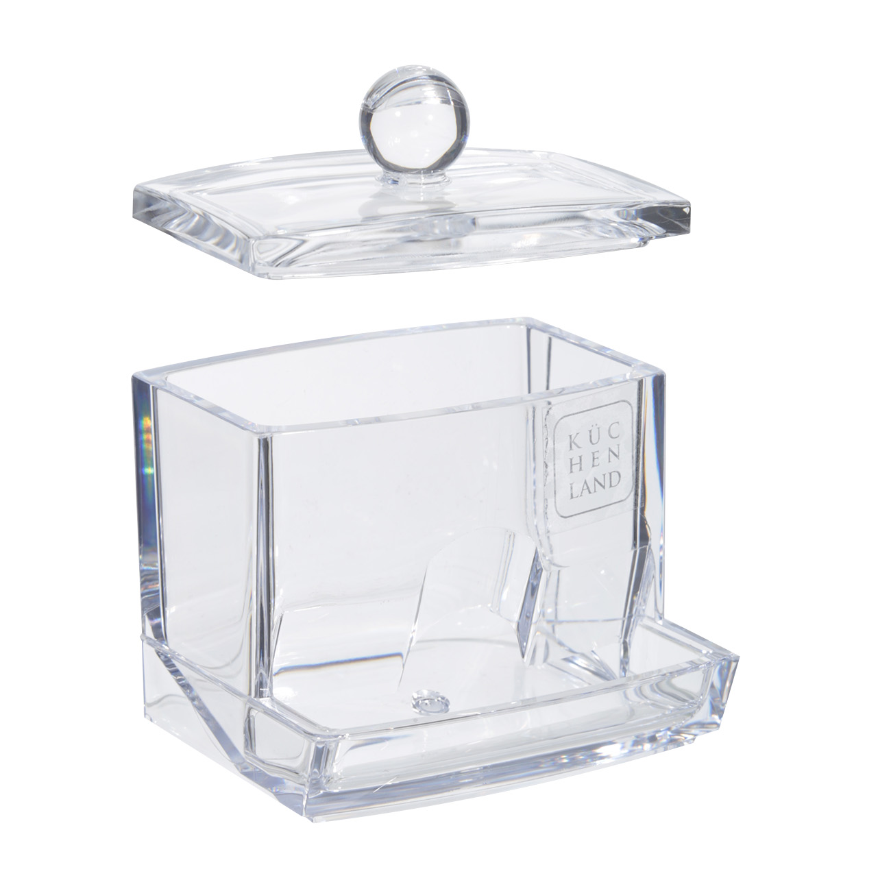 Cotton swab container, 9x10 cm, with lid, plastic, Basic
