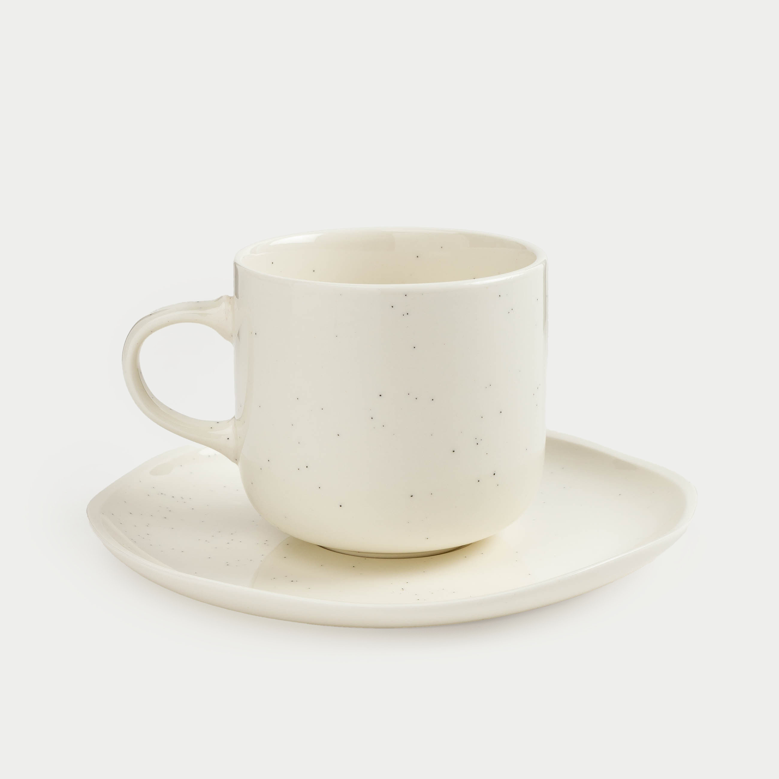 Tea pair, 1 person, 2 items, 220 ml, porcelain N, milk, Dots, Boho