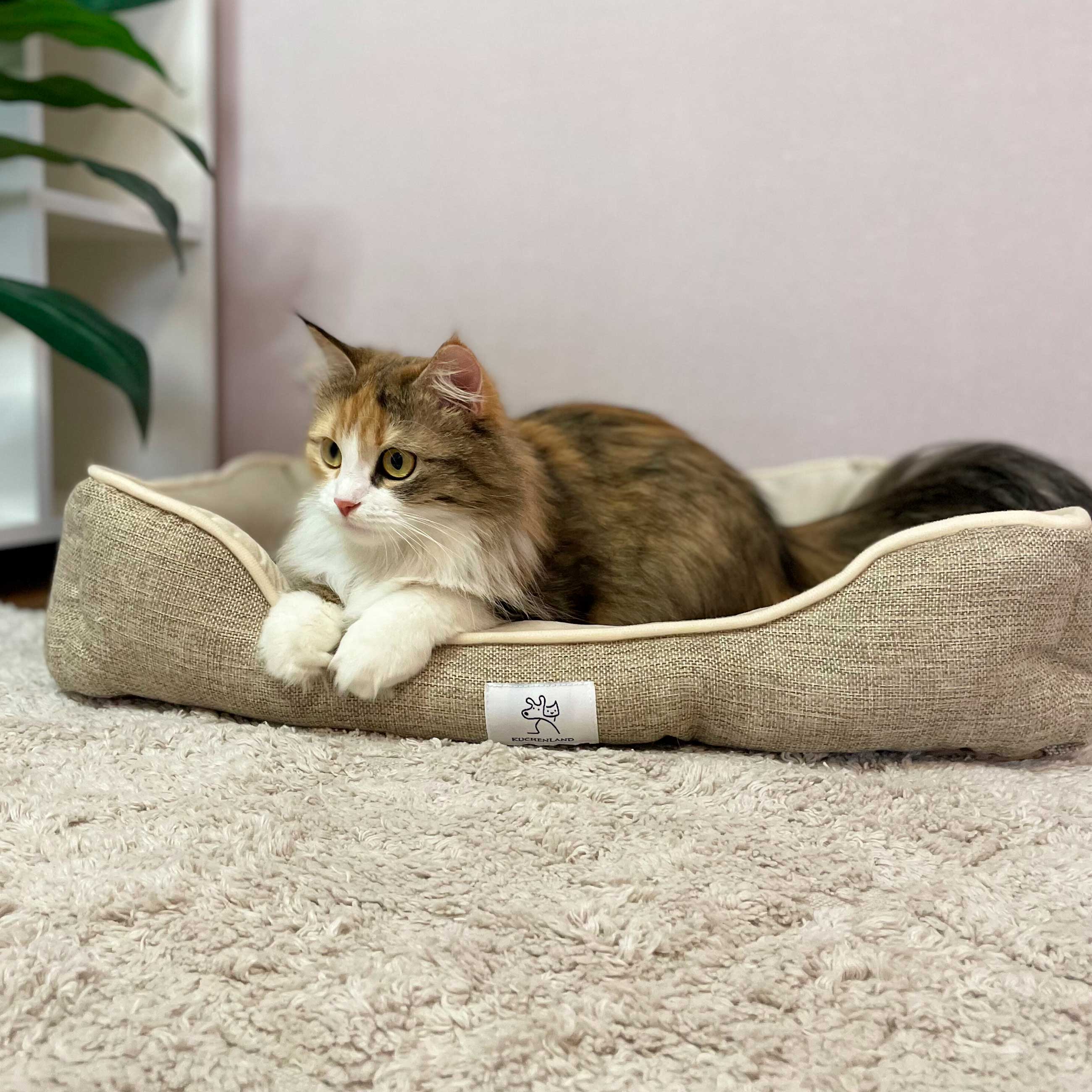Animal lounger, 61x50x13 cm, polyester, beige, Funny pet