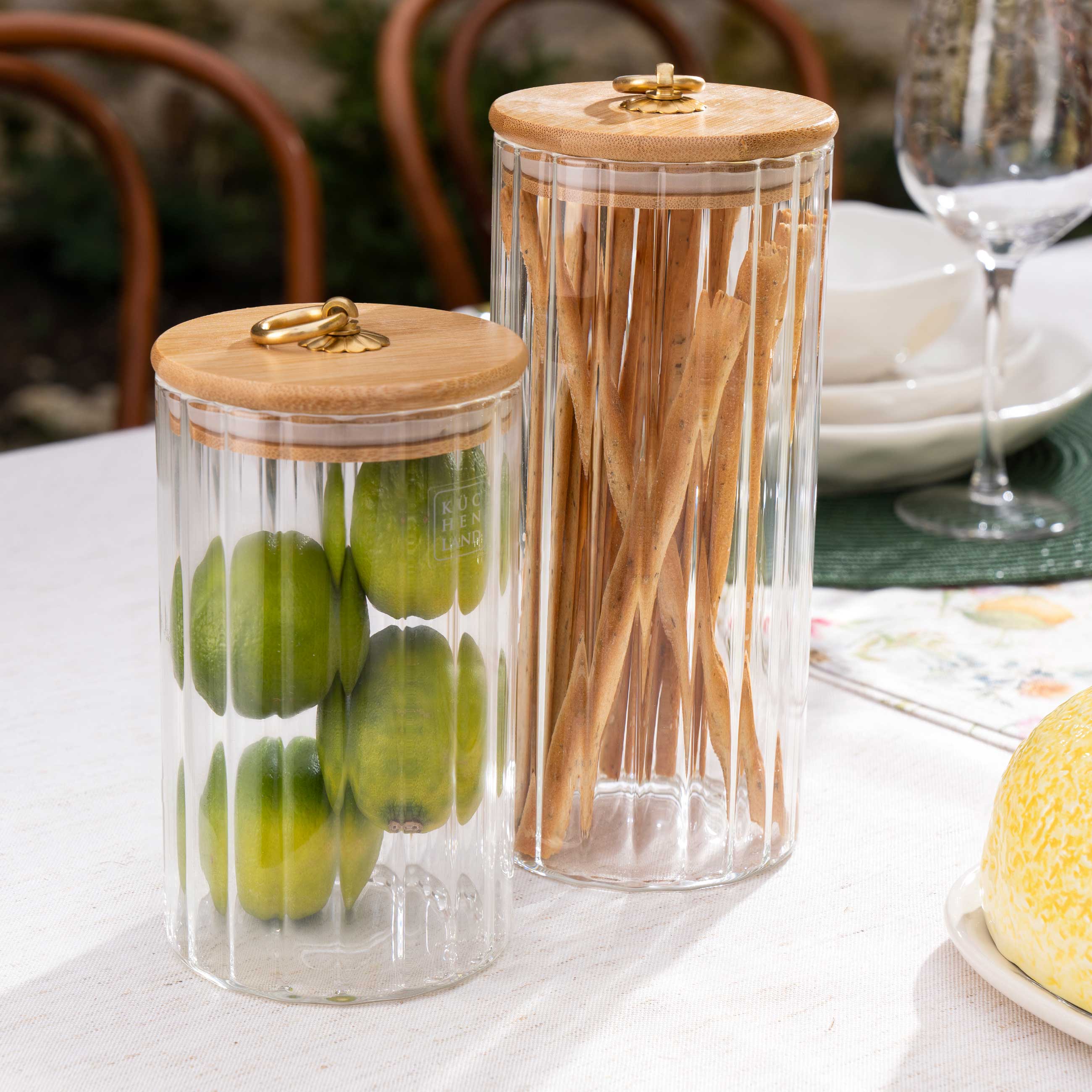 Can for bulk products, 800 ml, glass B / bamboo, Camellia, image-6