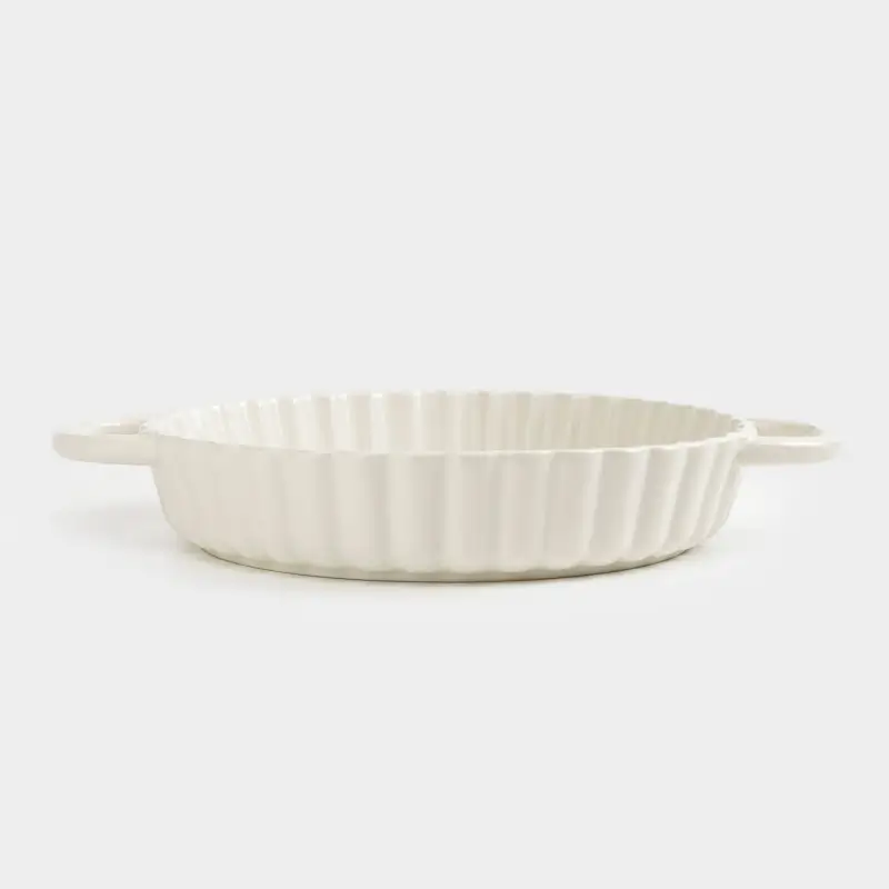 Baking dish, 22 cm, ceramic, round, milky, Cakes ivory