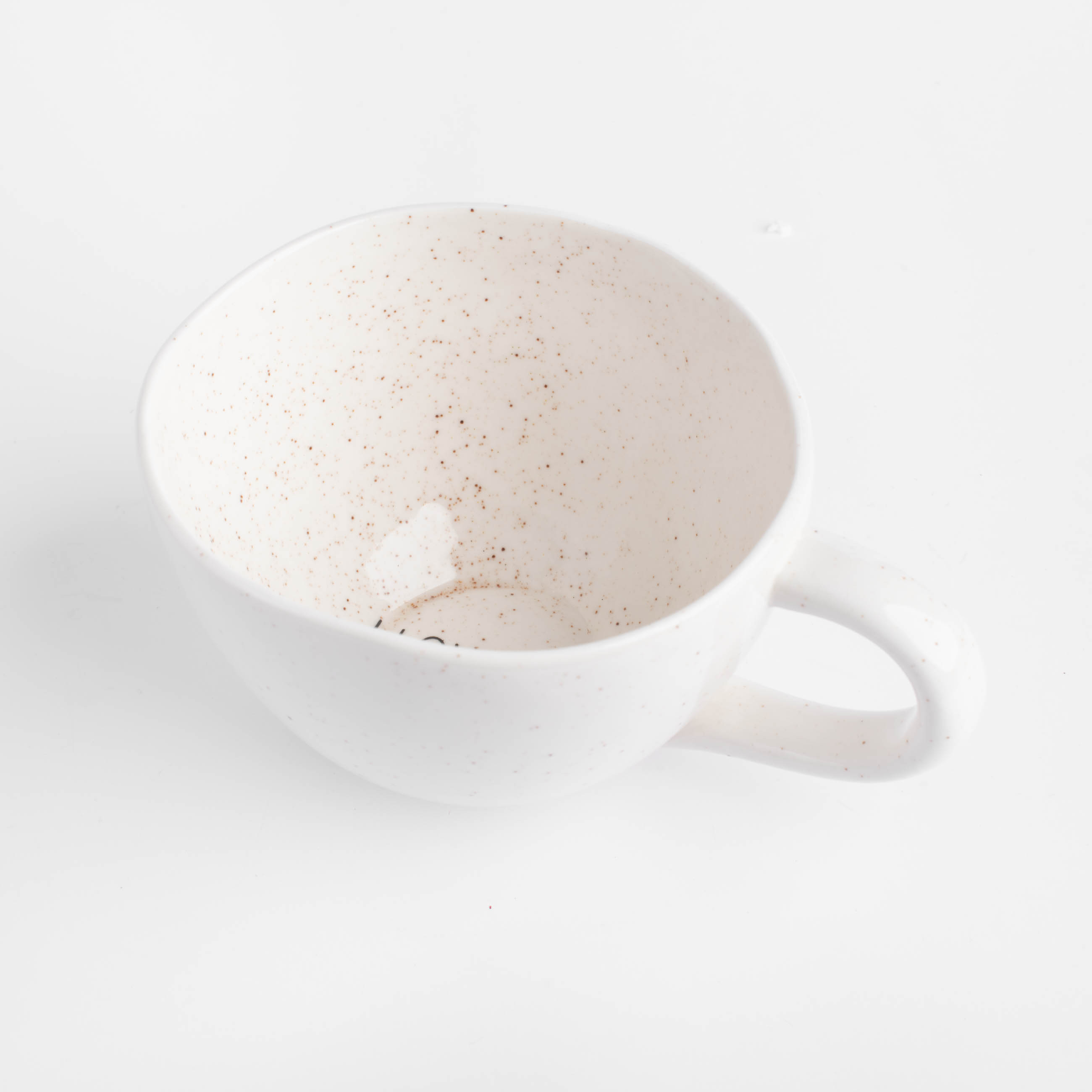 Mug, 450 ml, porcelain P, milk, speckled, I love you, Delicia, image-3