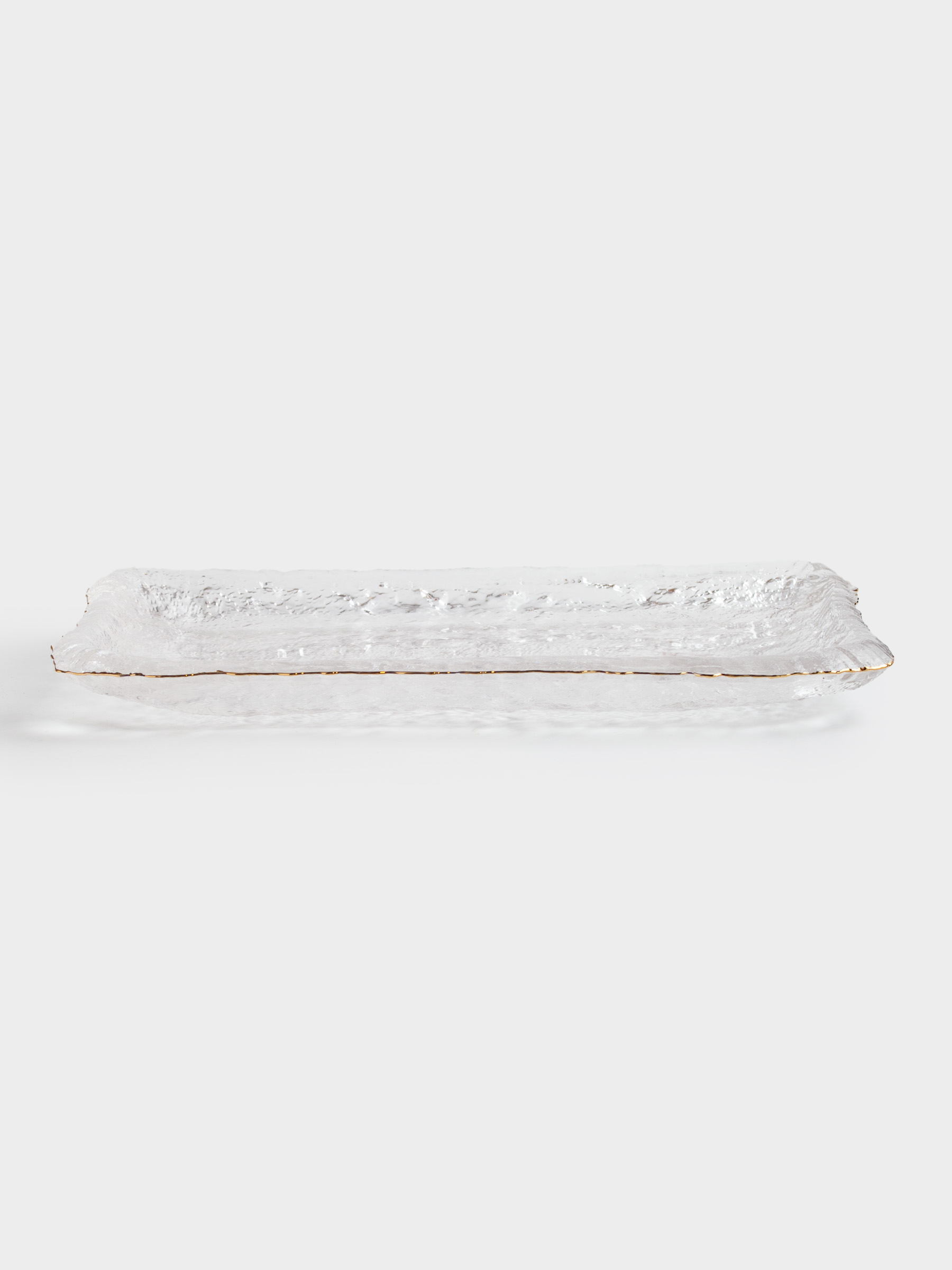 Dish, 14x23 cm, rectangular glass, with golden edging, Nautilus gold, image-3