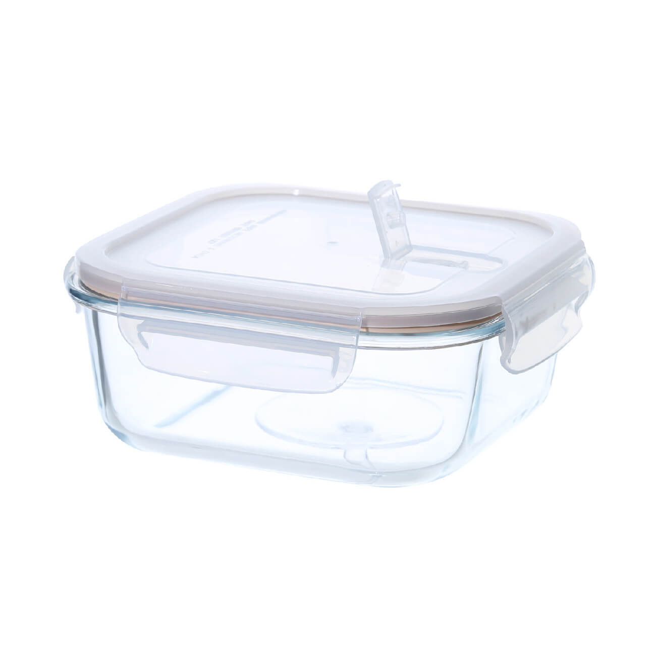 Container, 520 ml, with clips, with valve, glass T / plastic, square, Soft kitchen