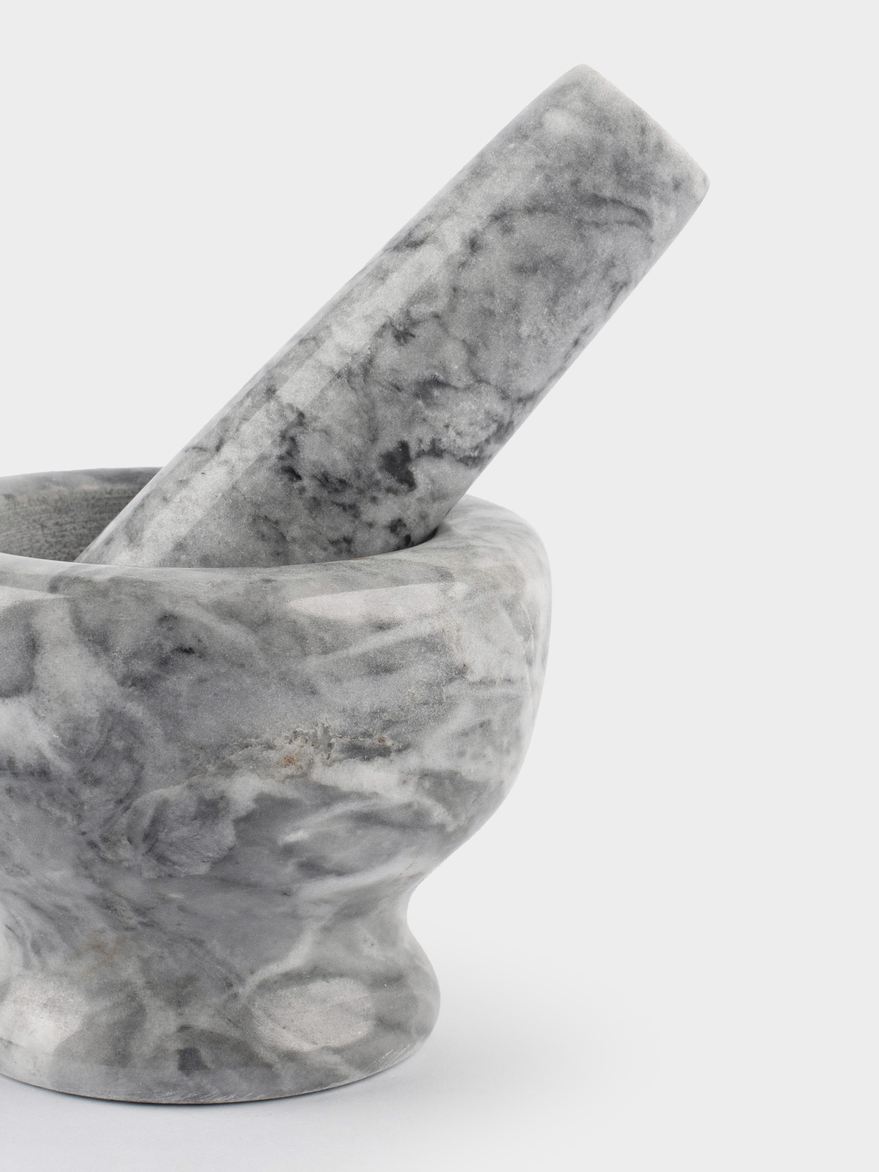Spice mortar, 7 cm, with pestle, Marble, Grey, Marble, image-4