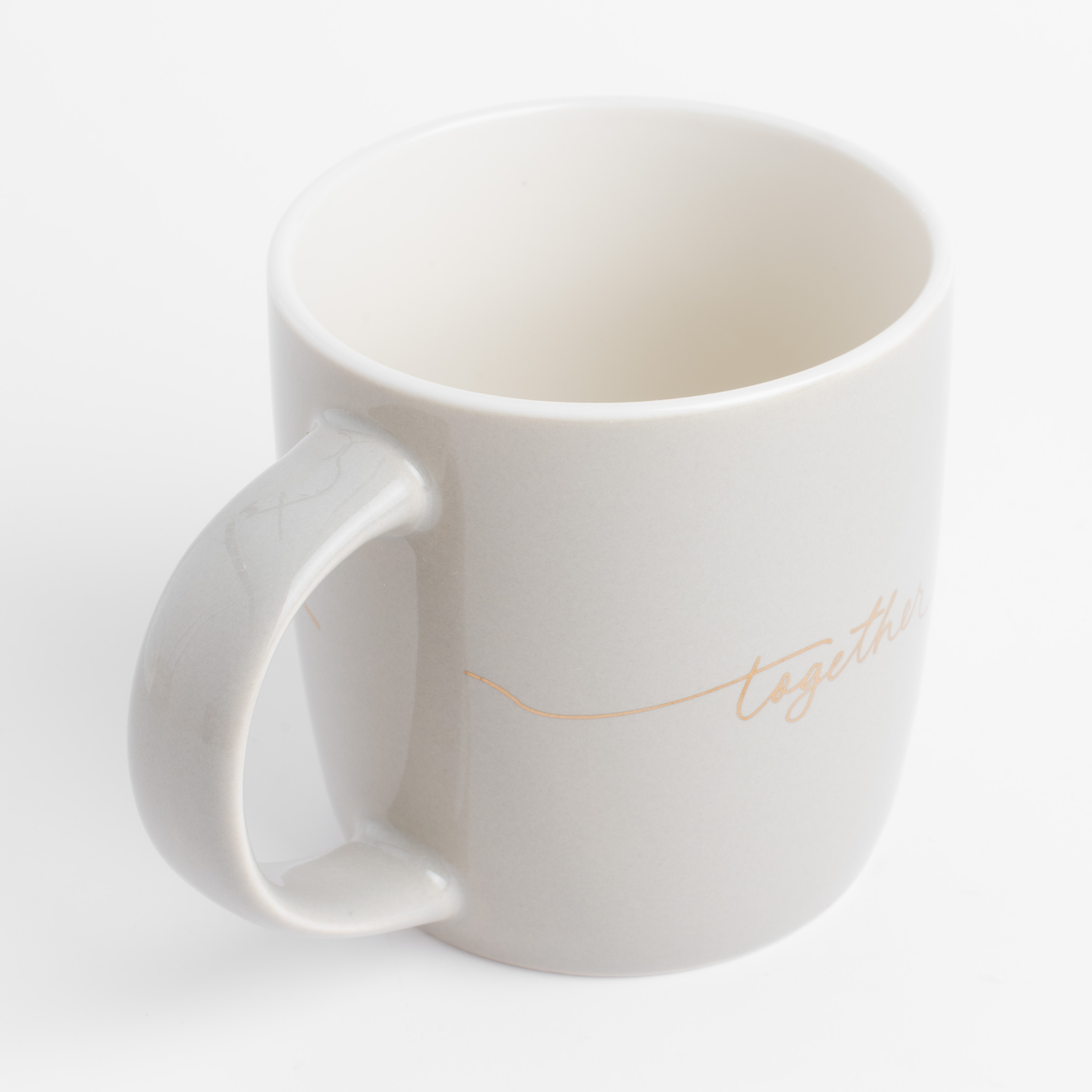 Mug, 330 ml, 4 pcs, porcelain N, beige/gray, Mix, Scroll