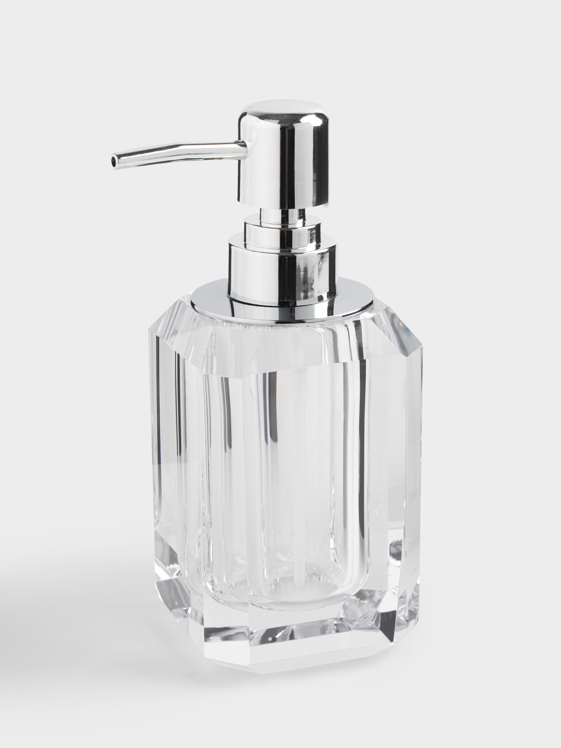 Liquid soap dispenser, 200 ml, Glass / metal, Facets, Shower Crystal Glance, image-1