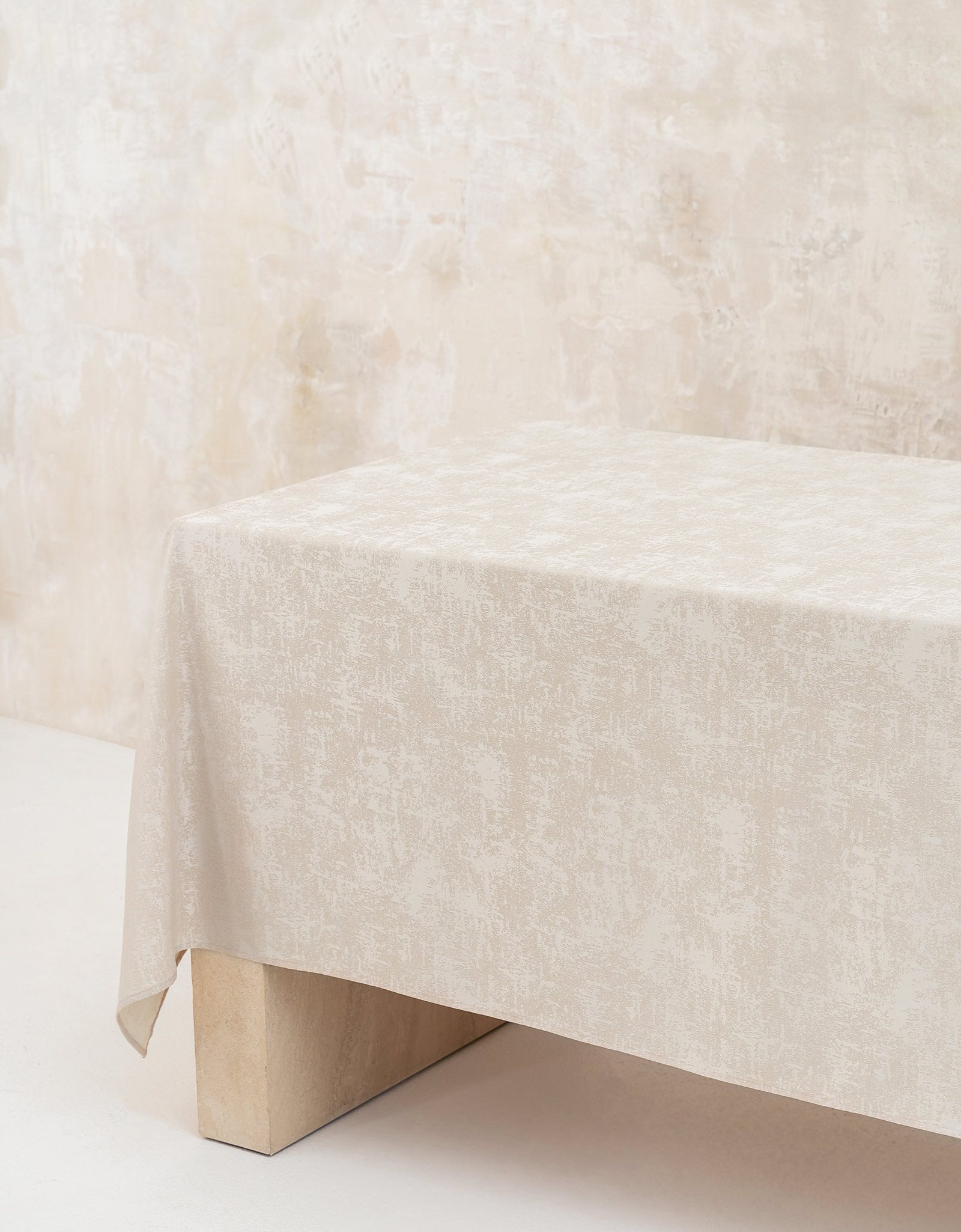 Tablecloth, 160x160 cm, polyester, beige, Jacquard
