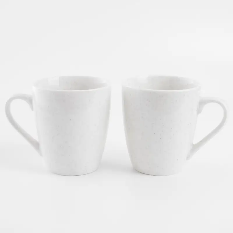 Mug, 350 ml, 2 pcs, porcelain P, milky, speckled, Latio ,image-0